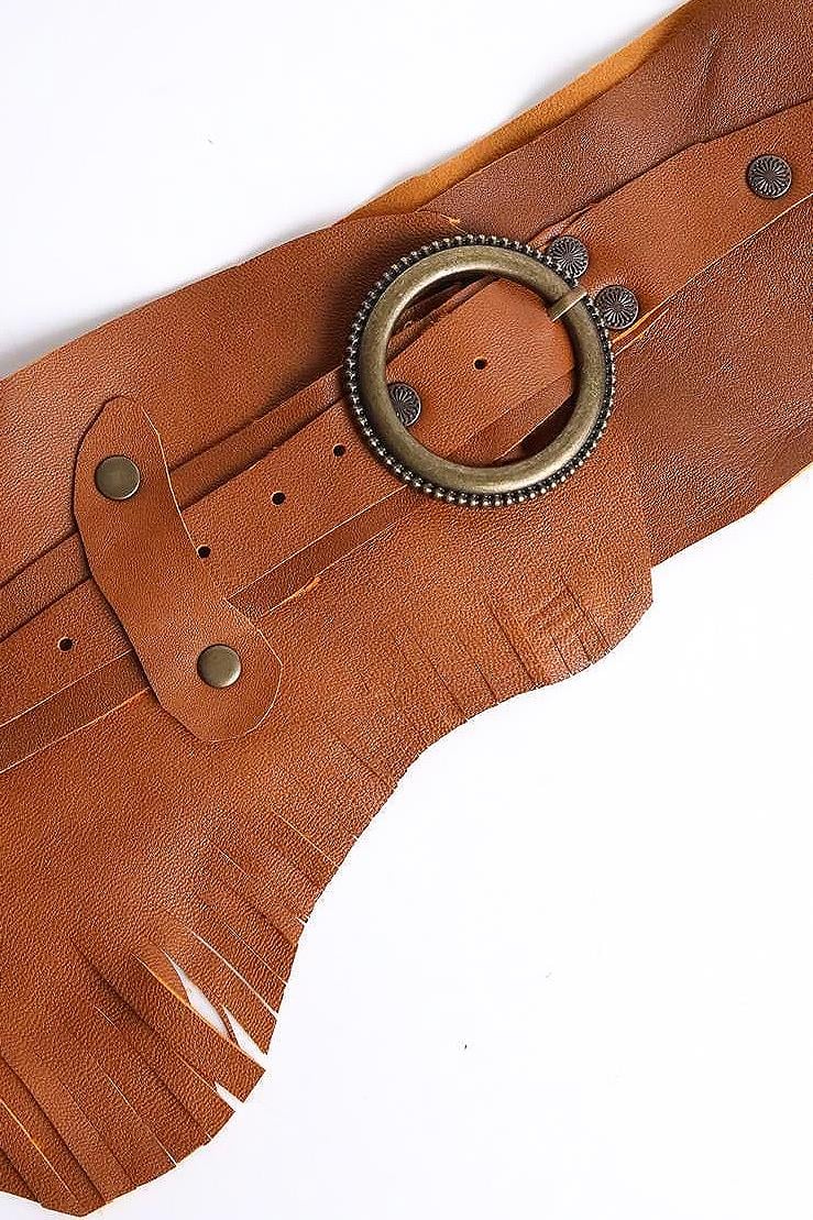 Kahverengi Zımbalı Parçalı Deri Kemer - Şaman Butik Kahverengi Zımbalı Parçalı Deri Kemer