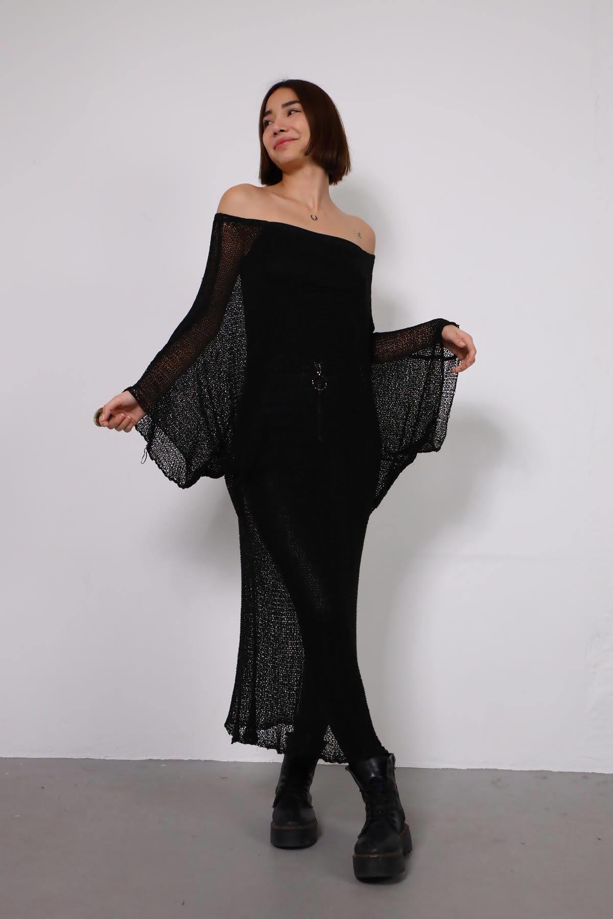 Siyah Merserize Tunik - Şaman Butik Siyah Merserize Tunik