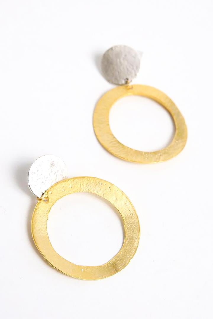  Altın Kaplama Halka Tasarım Küpe