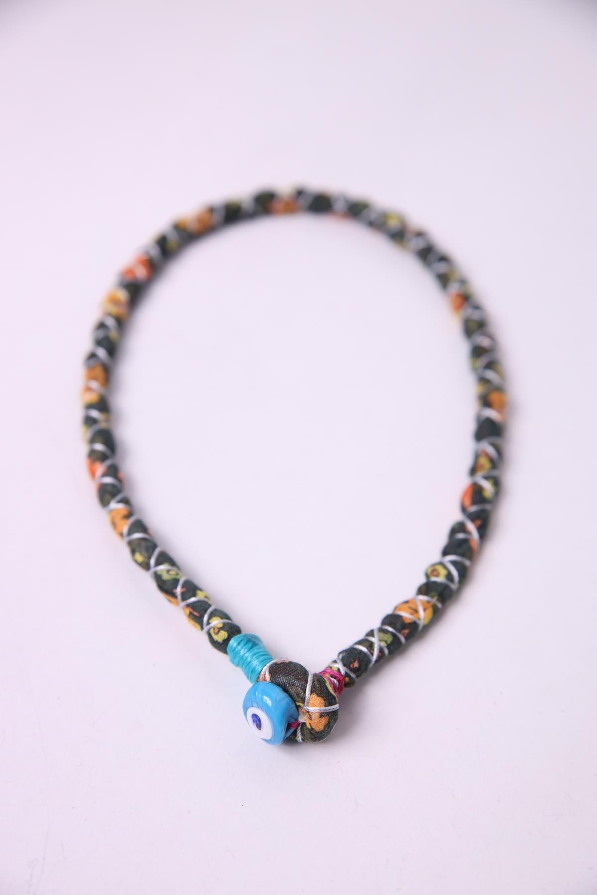 Renkli Nazar Boncuğu Detaylı Tasarım Kolye