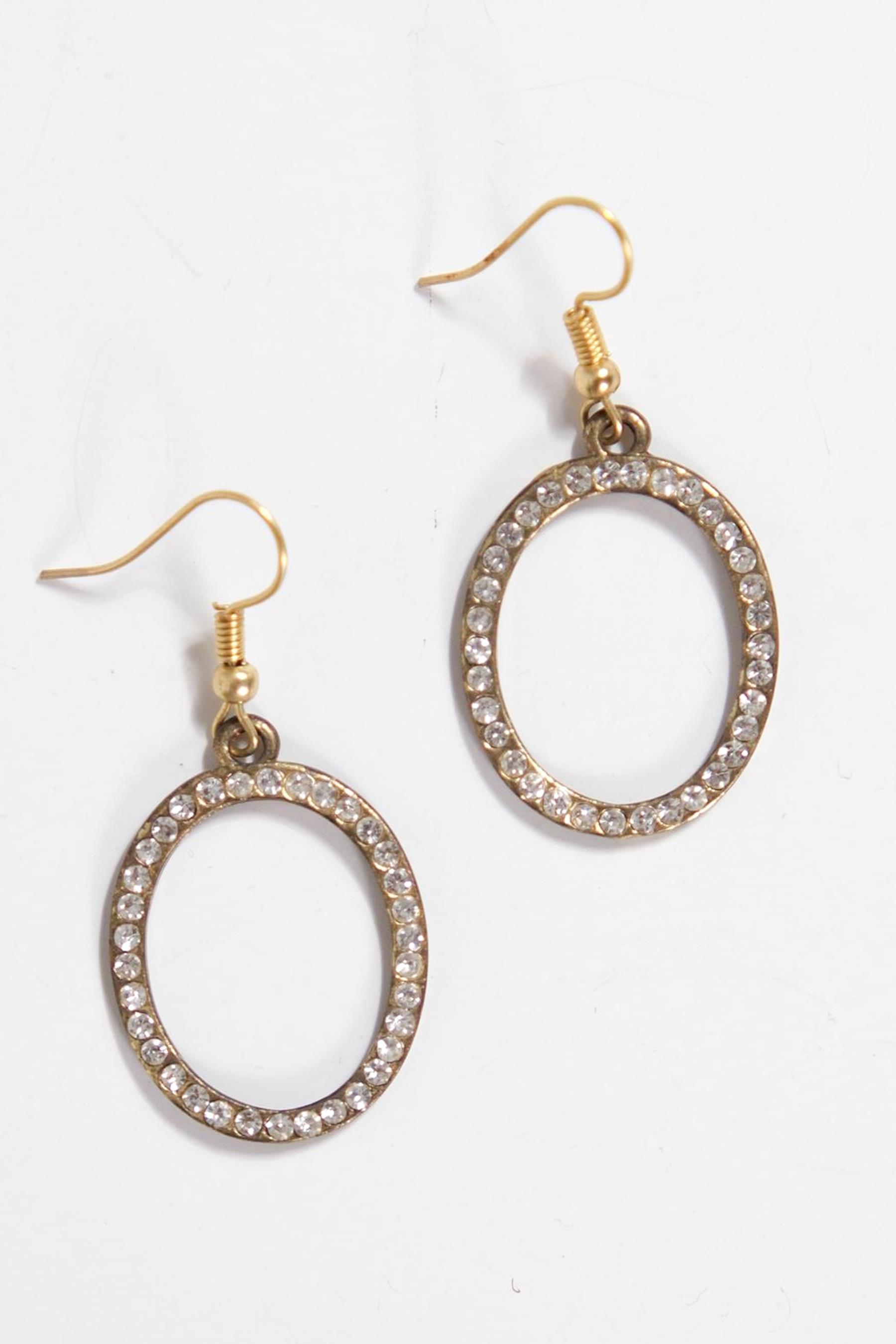 Kristal Detay Halka Küpe - Şaman Butik Kristal Detay Halka Küpe