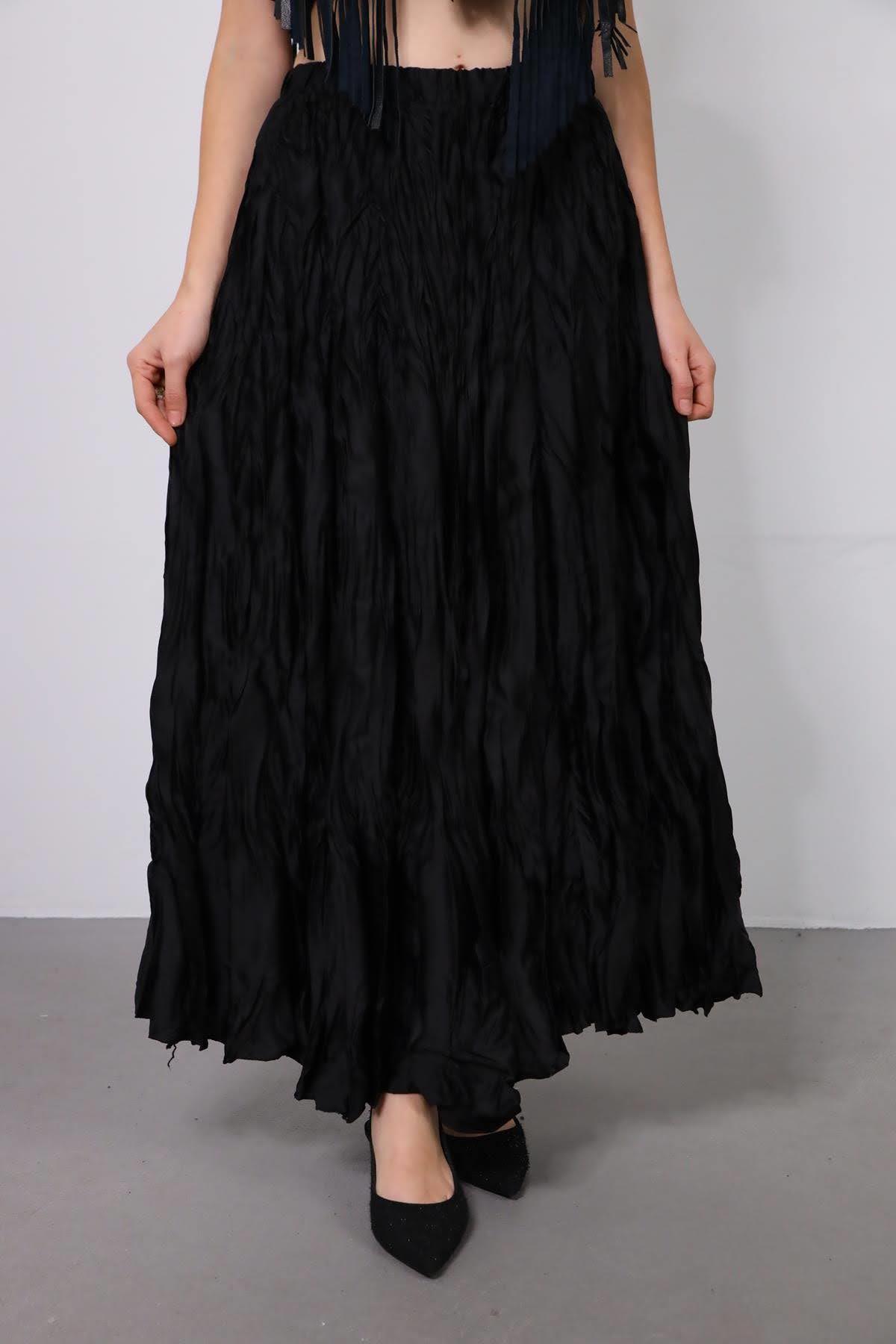  Siyah Uzun Crash Etek