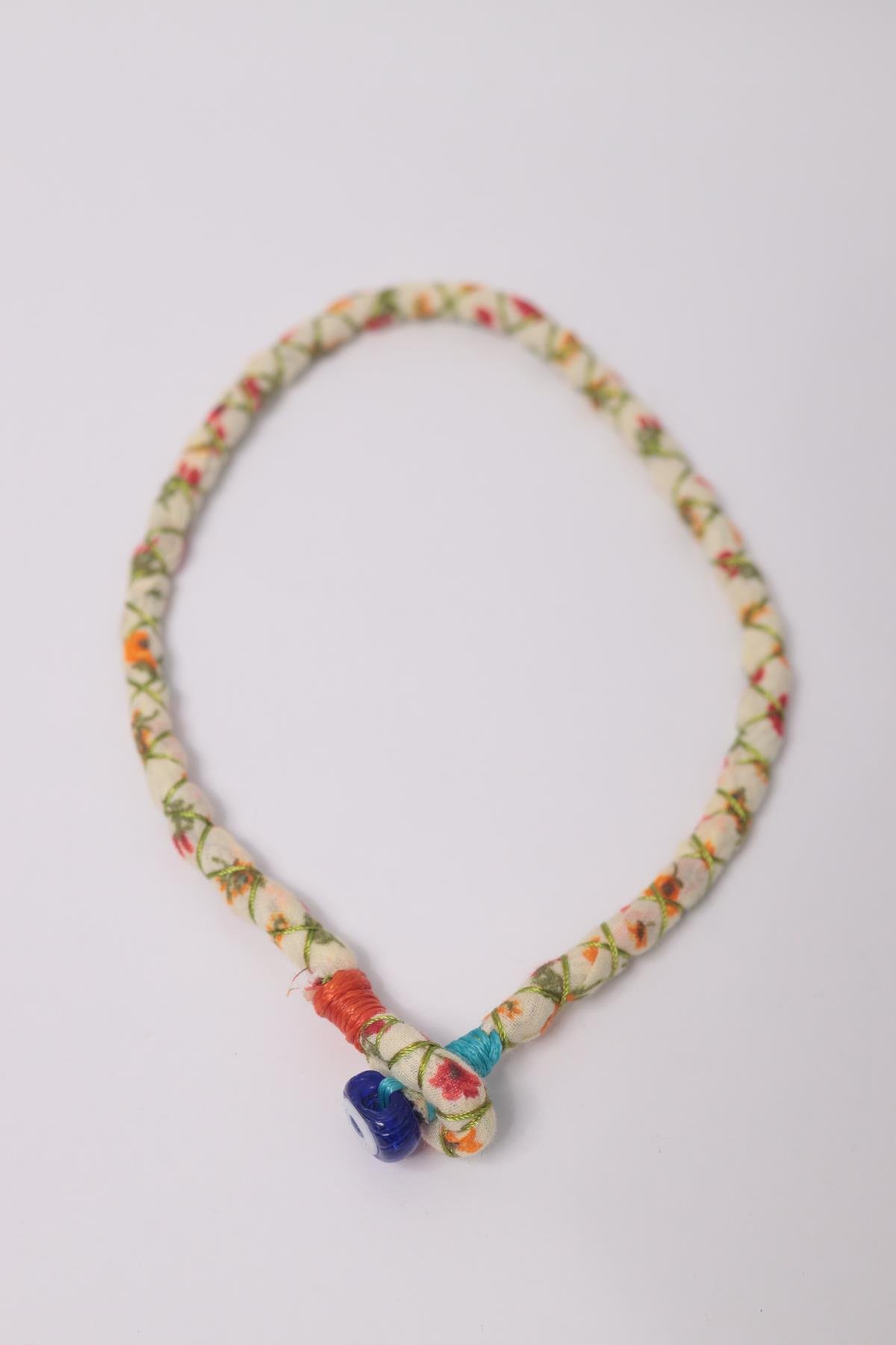 Seramik Nazar Boncuk Detaylı Renkli Tasarım Kolye