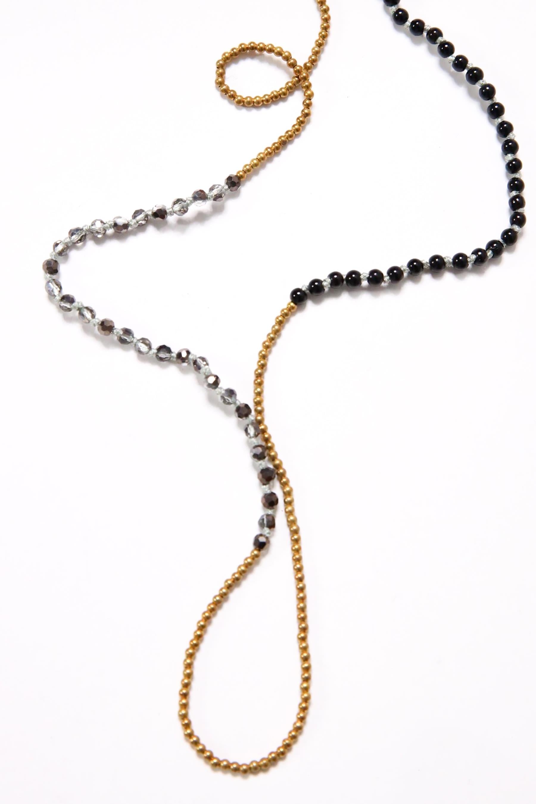 Akik ve Oniks Taşlı Bronz Kolye - Şaman Butik Akik ve Oniks Taşlı Bronz Kolye