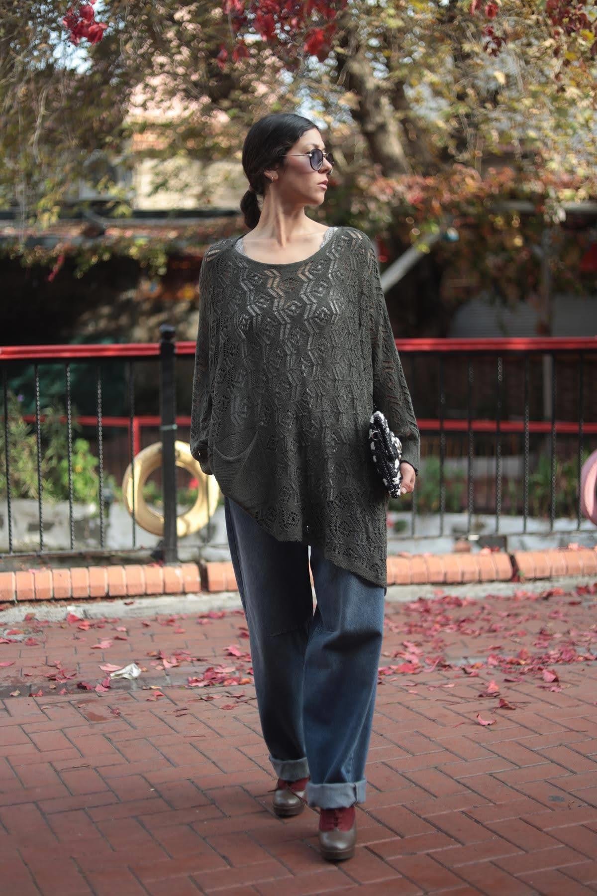 Haki Yarasa Kol Ajurlu Tunik