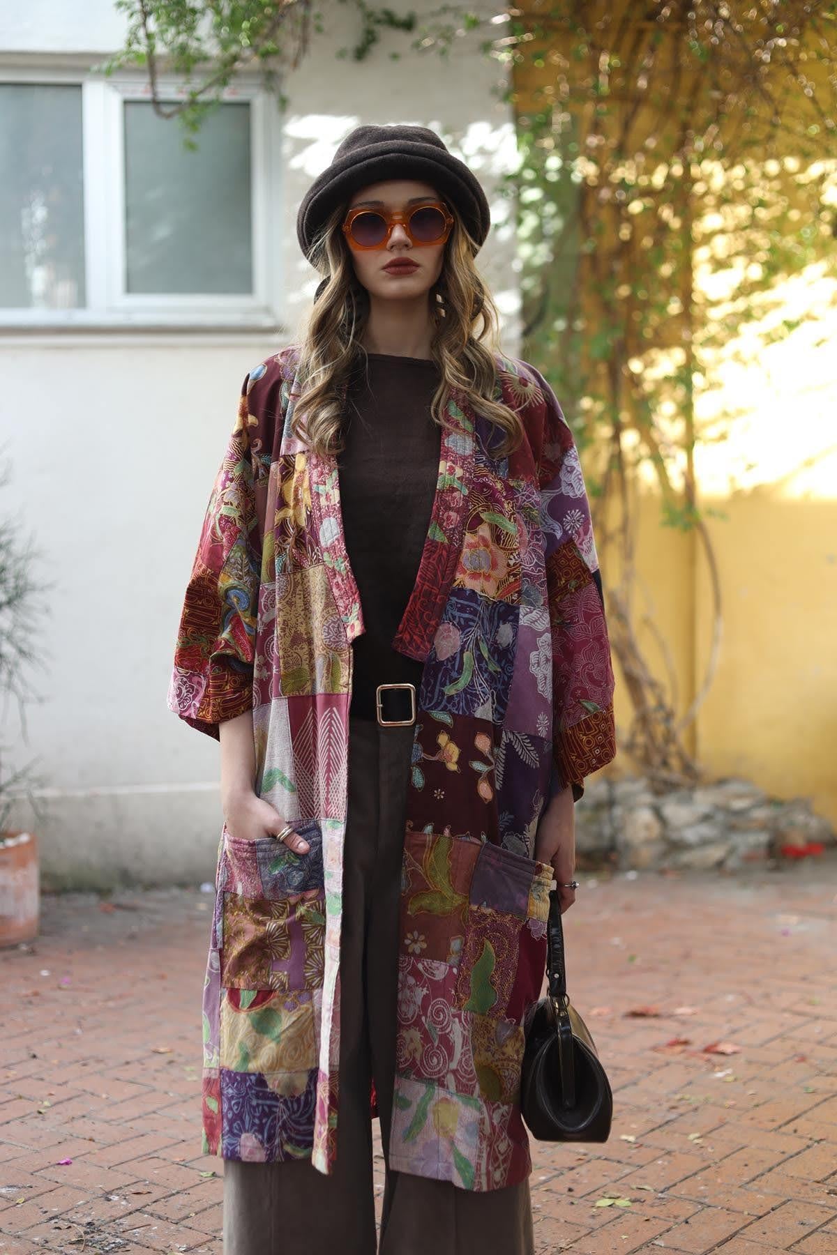 Mor Tasarım Patchwork Kaftan