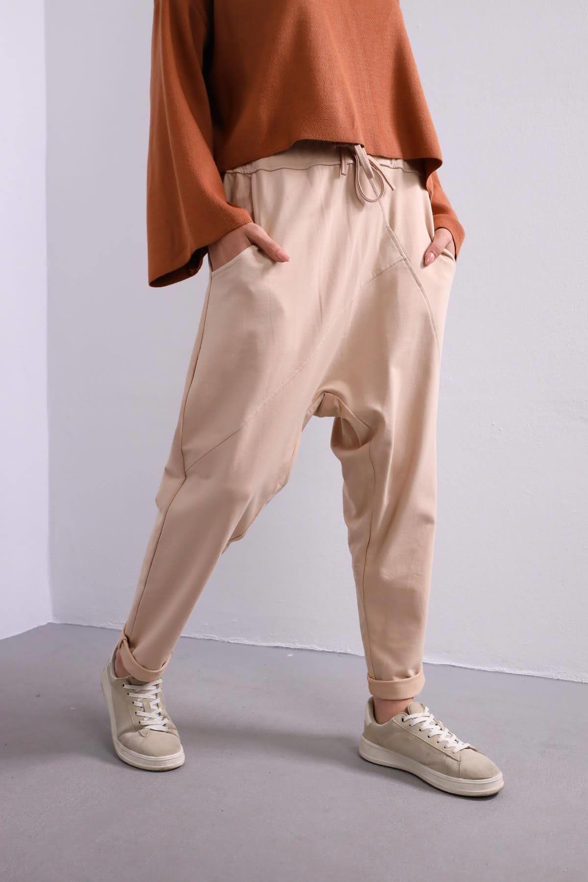 Bej Önü Dikişli Pantolon - Şaman Butik - Bohem Giyim ve Aksesuar | Kadın & Erkek Bej Önü Dikişli Pantolon