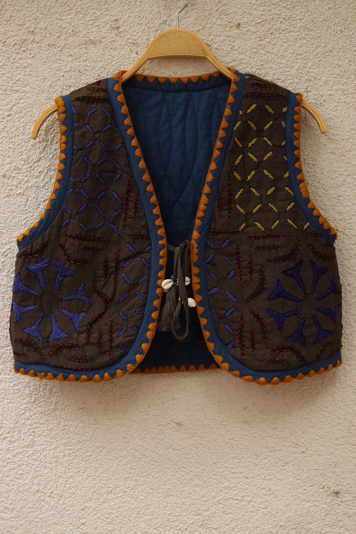 Dark Mink Seashell Fringed Vest