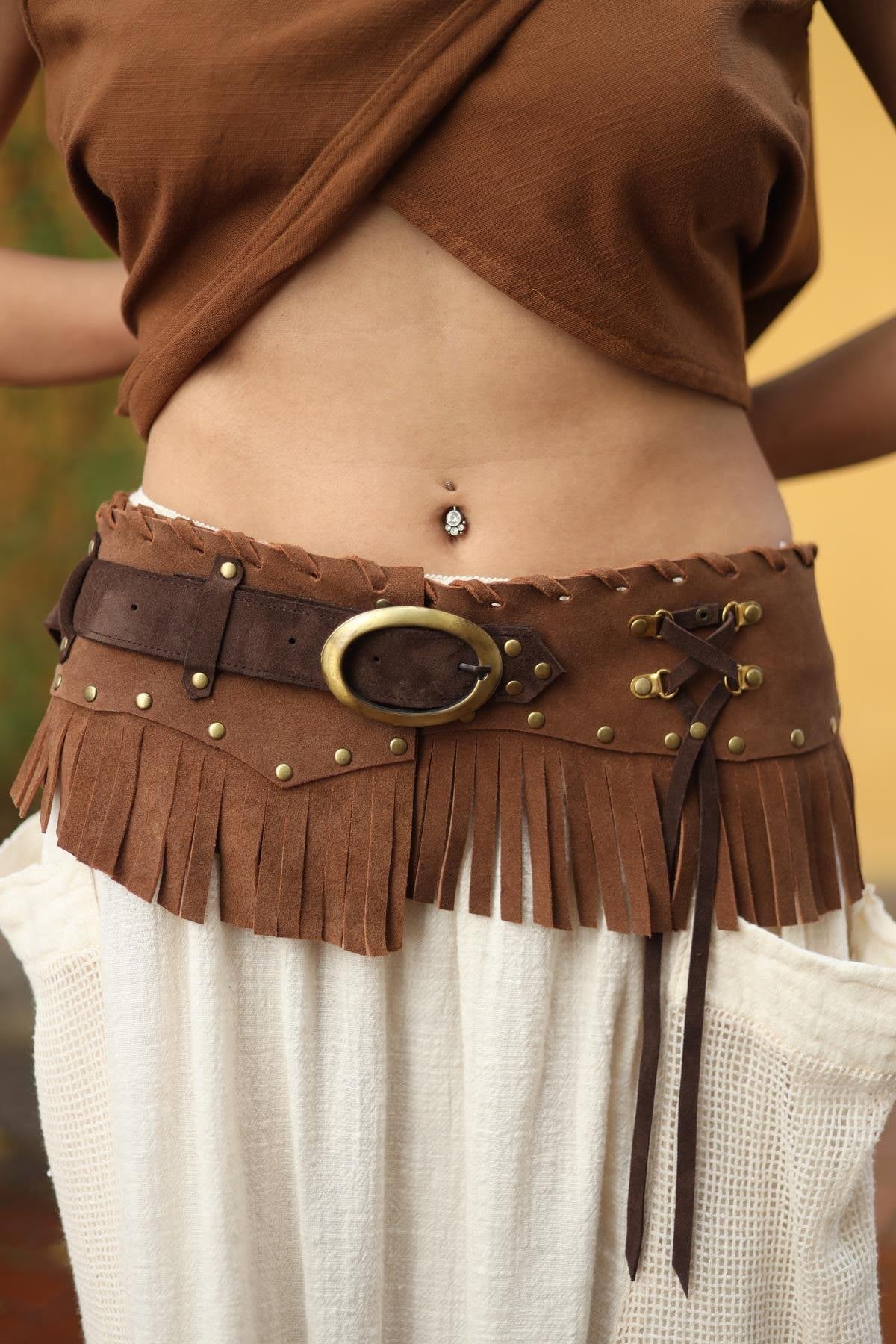 Cinnamon Color Suede Belt