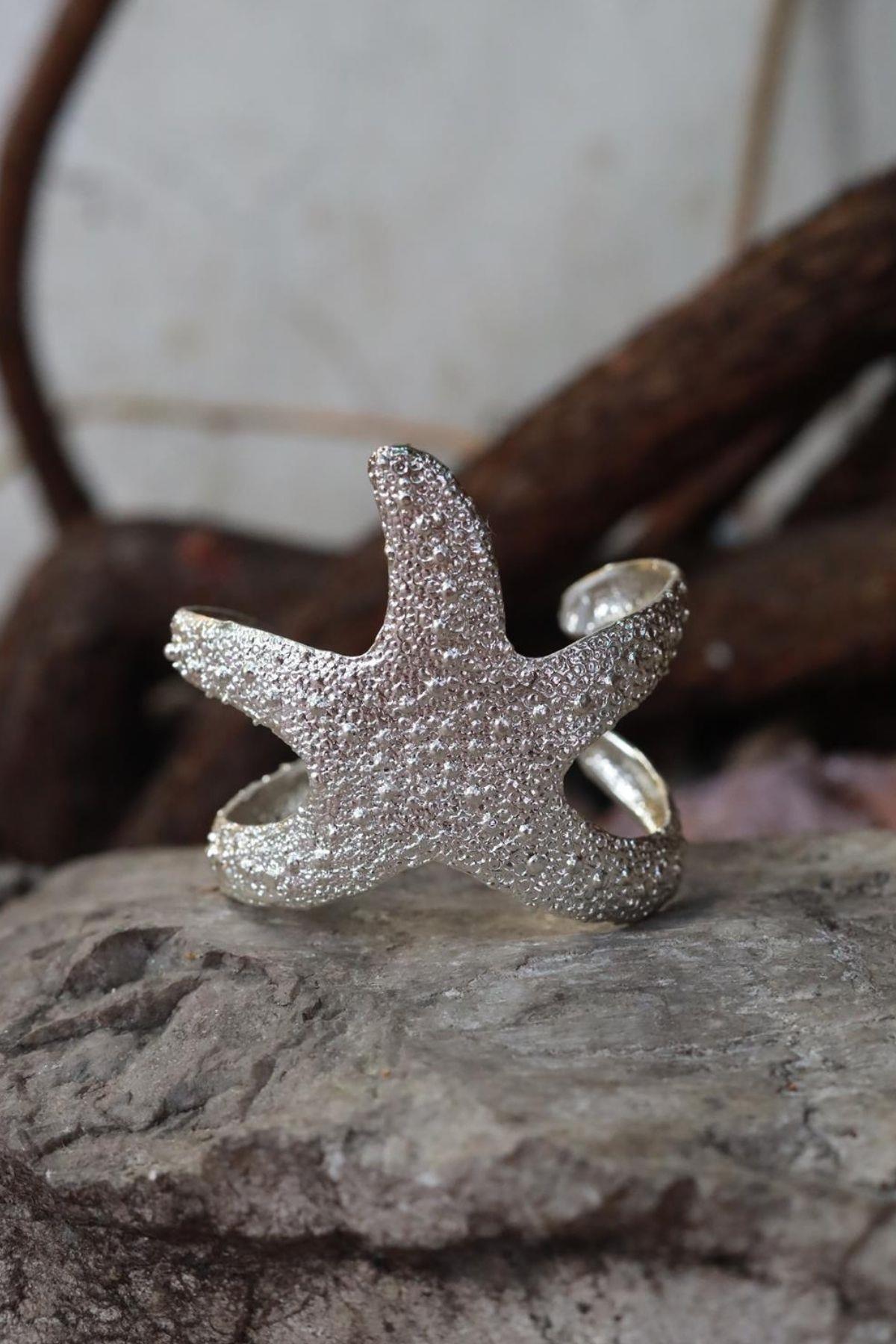 Deniz Yıldızlı Gümüş Kaplama Bileklik