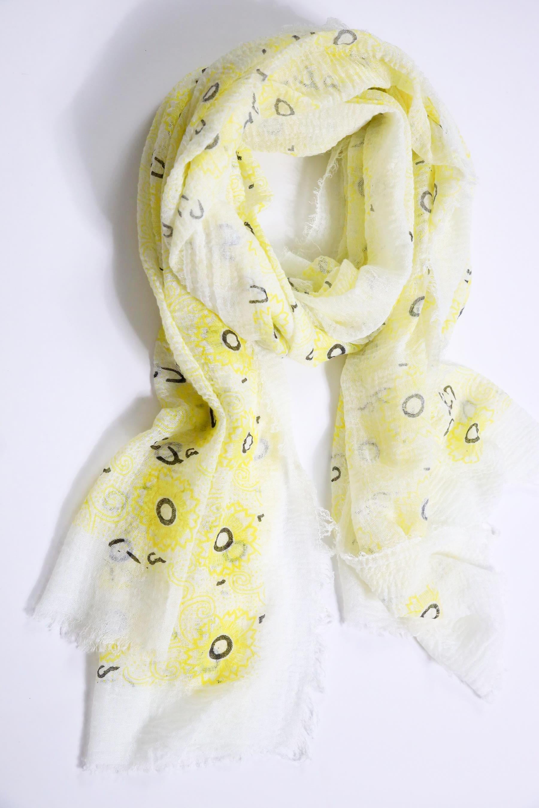 Sarı Çiçek Desenli  Pamuk Şal Sarı Çiçek Desenli  Pamuk Şal