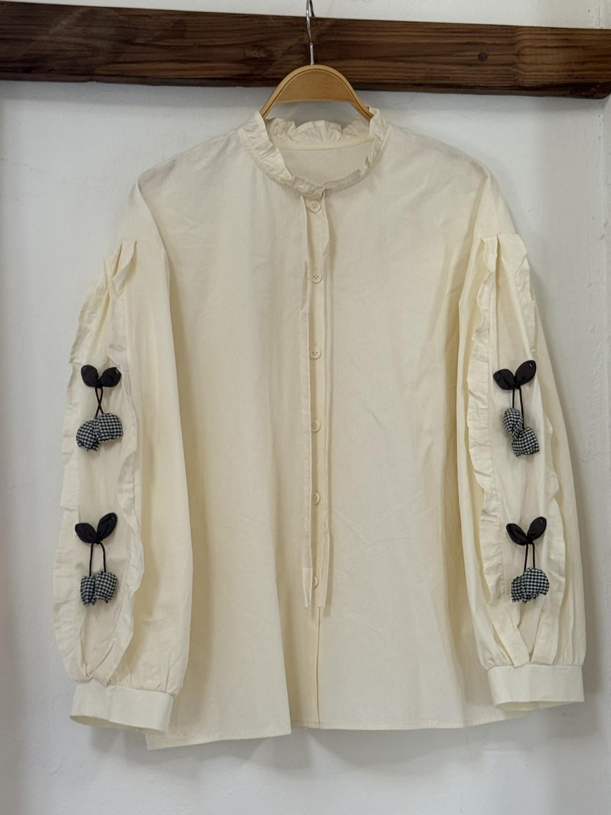 Ecru Flounce Sleeve Authentic Shirt