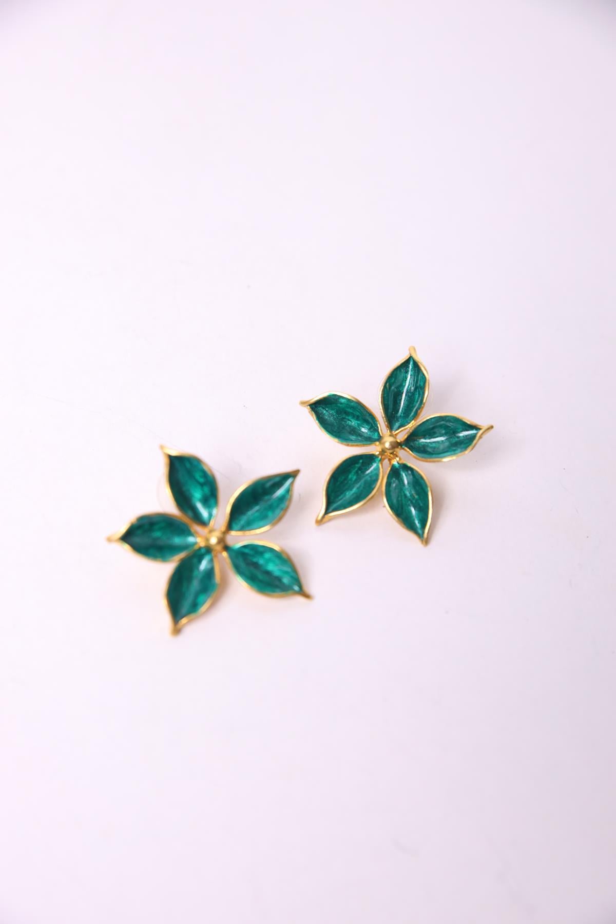 Enameled Flower Earrings