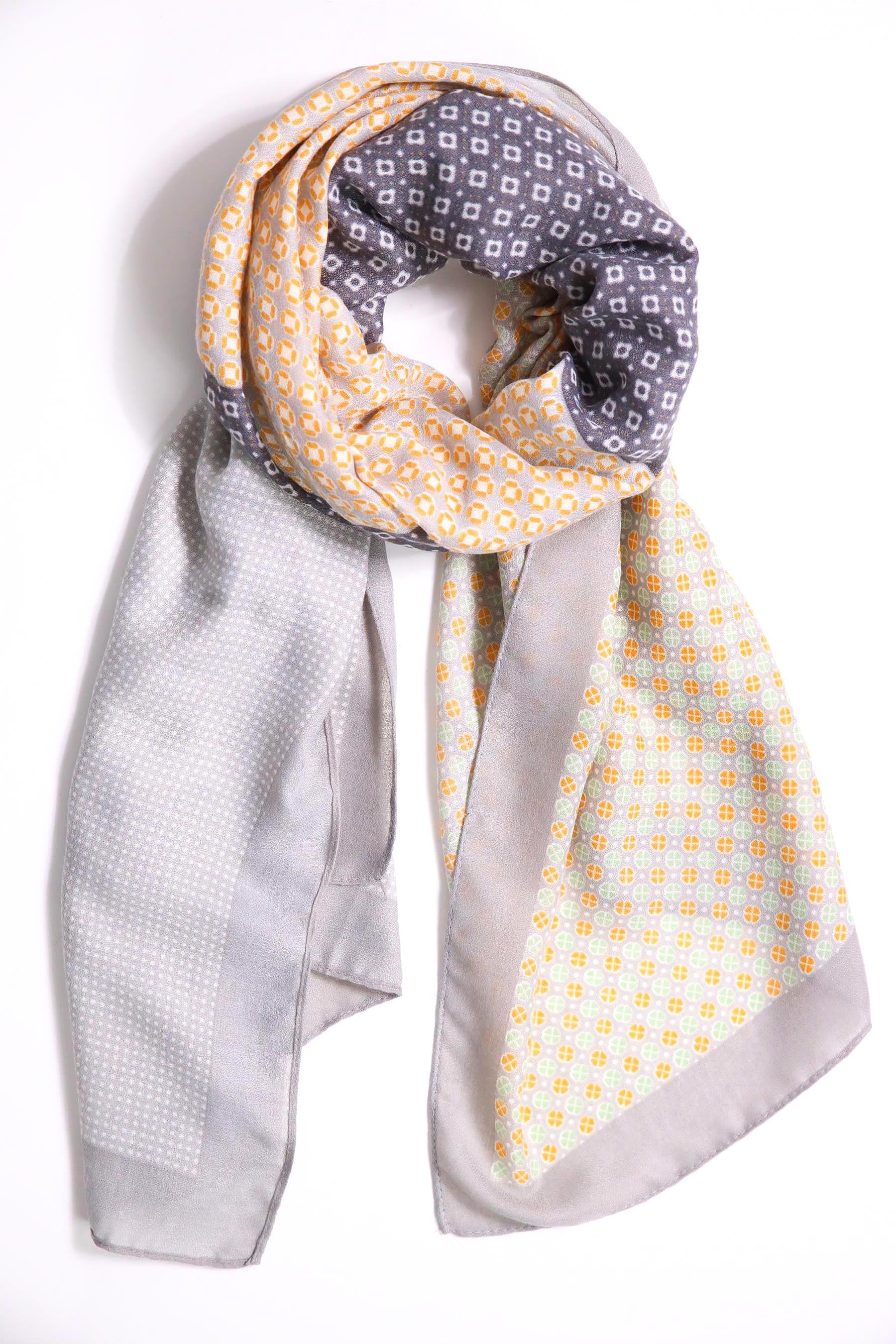 Gri Parça Parça Desenli Otantik Şal - Şaman Butik Gri Parça Parça Desenli Otantik Şal