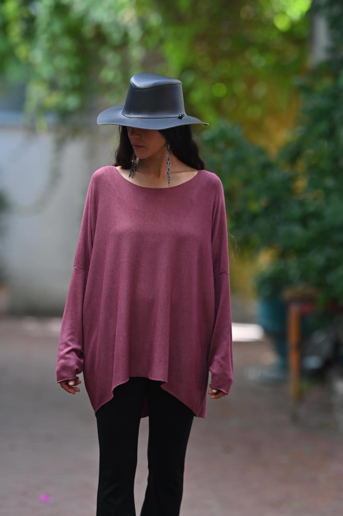 Bordo Salaş Yumuşak Doku Bluz