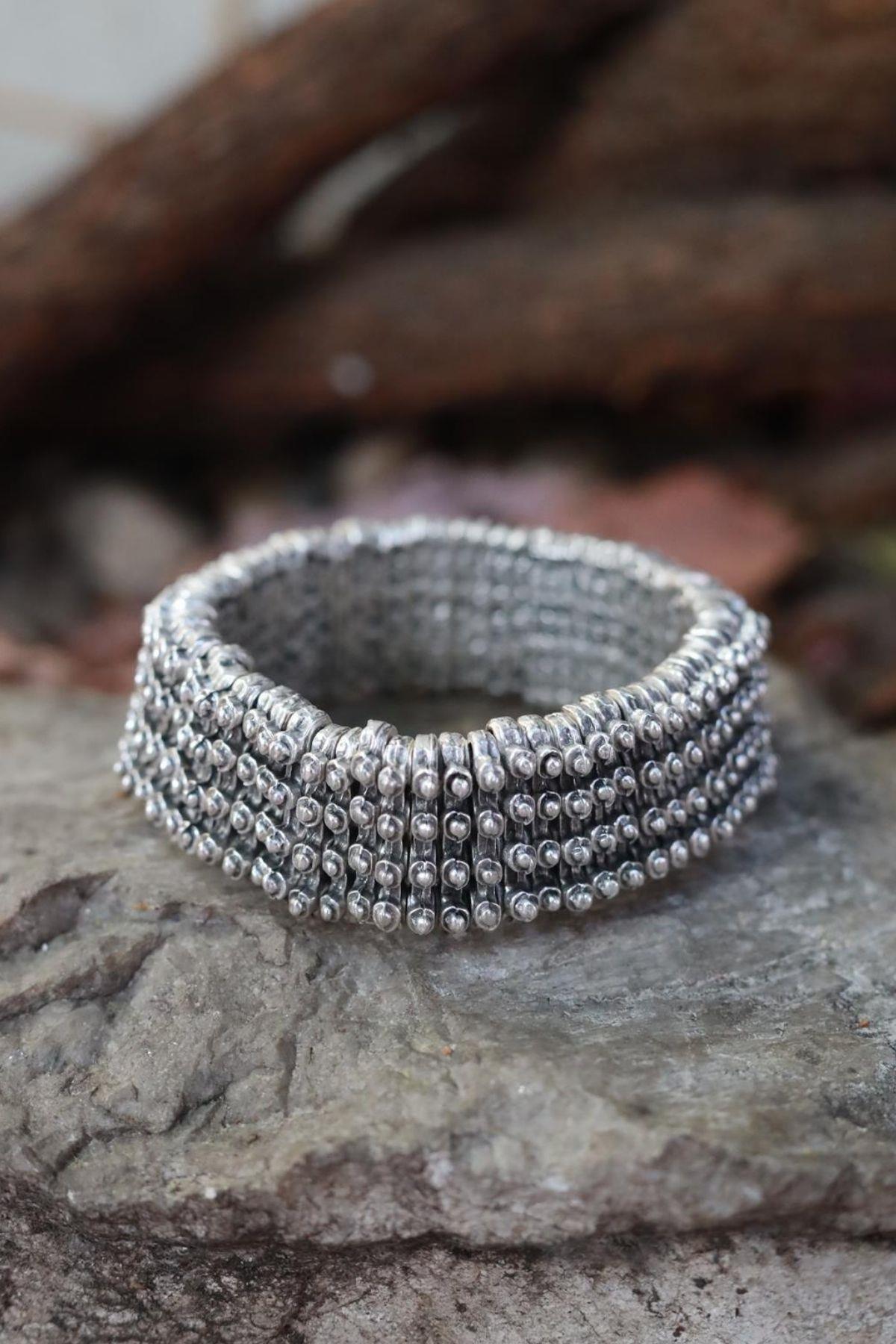 Gümüş Kaplama Sıralı Bileklik