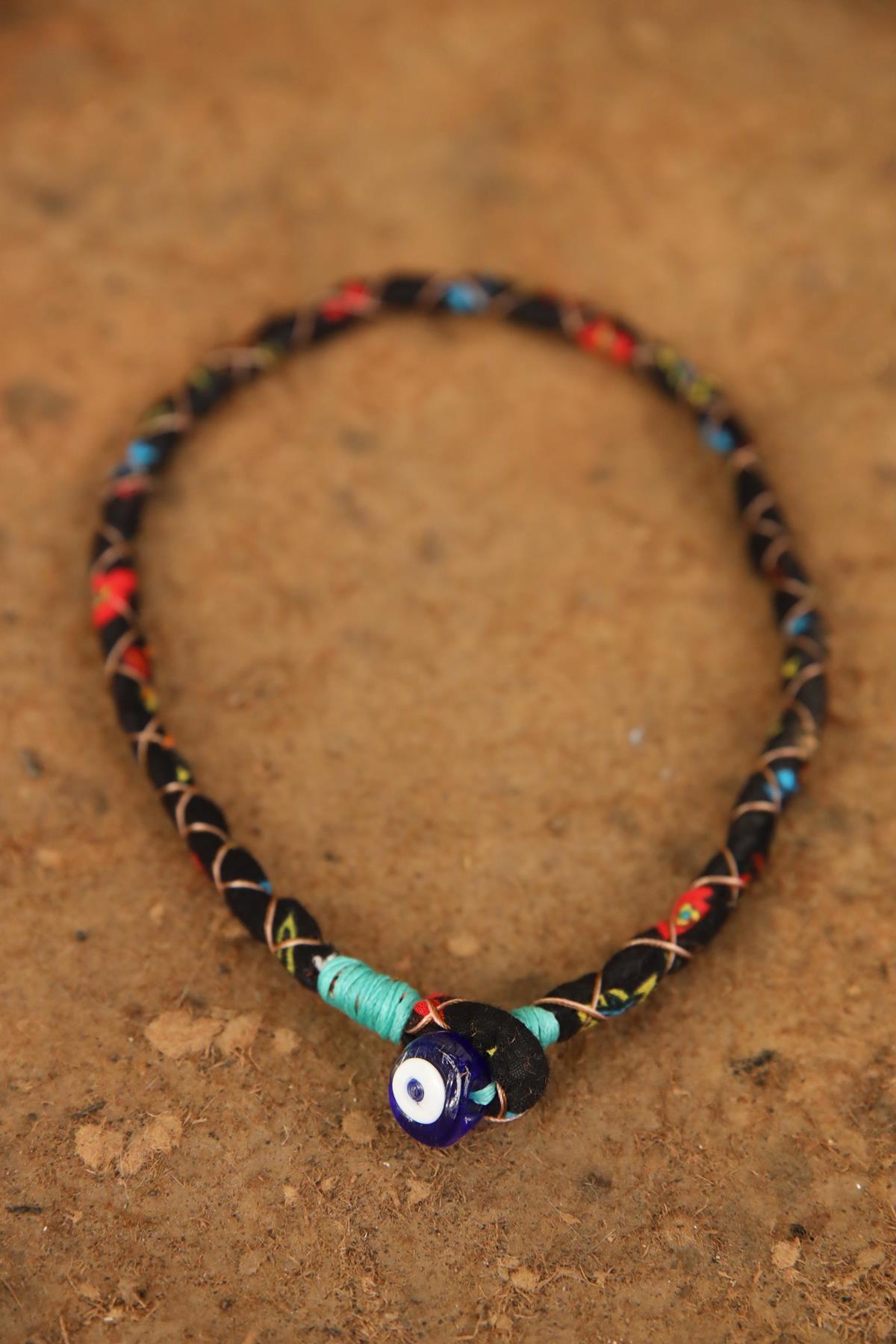 Renkli Nazar Boncuğu Detaylı Tasarım Kolye