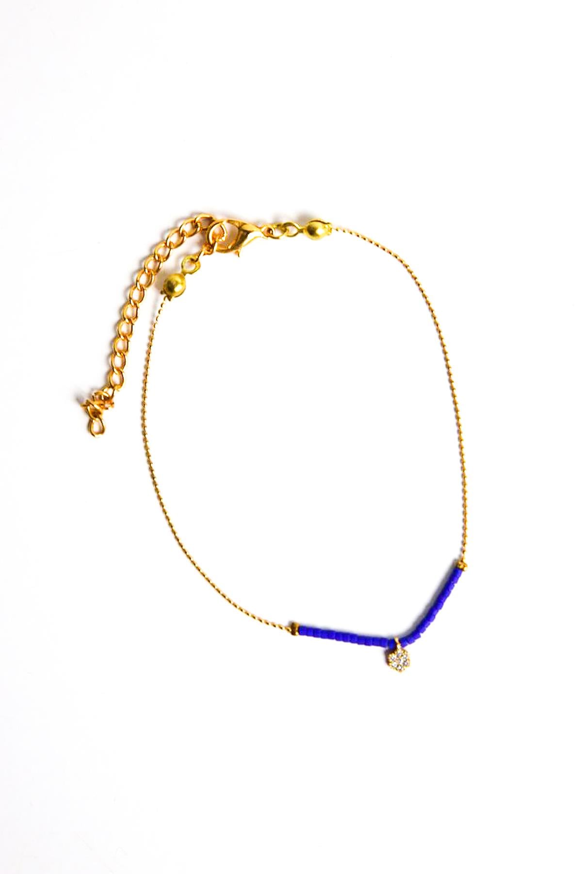  Lacivert Taşlı Halhal