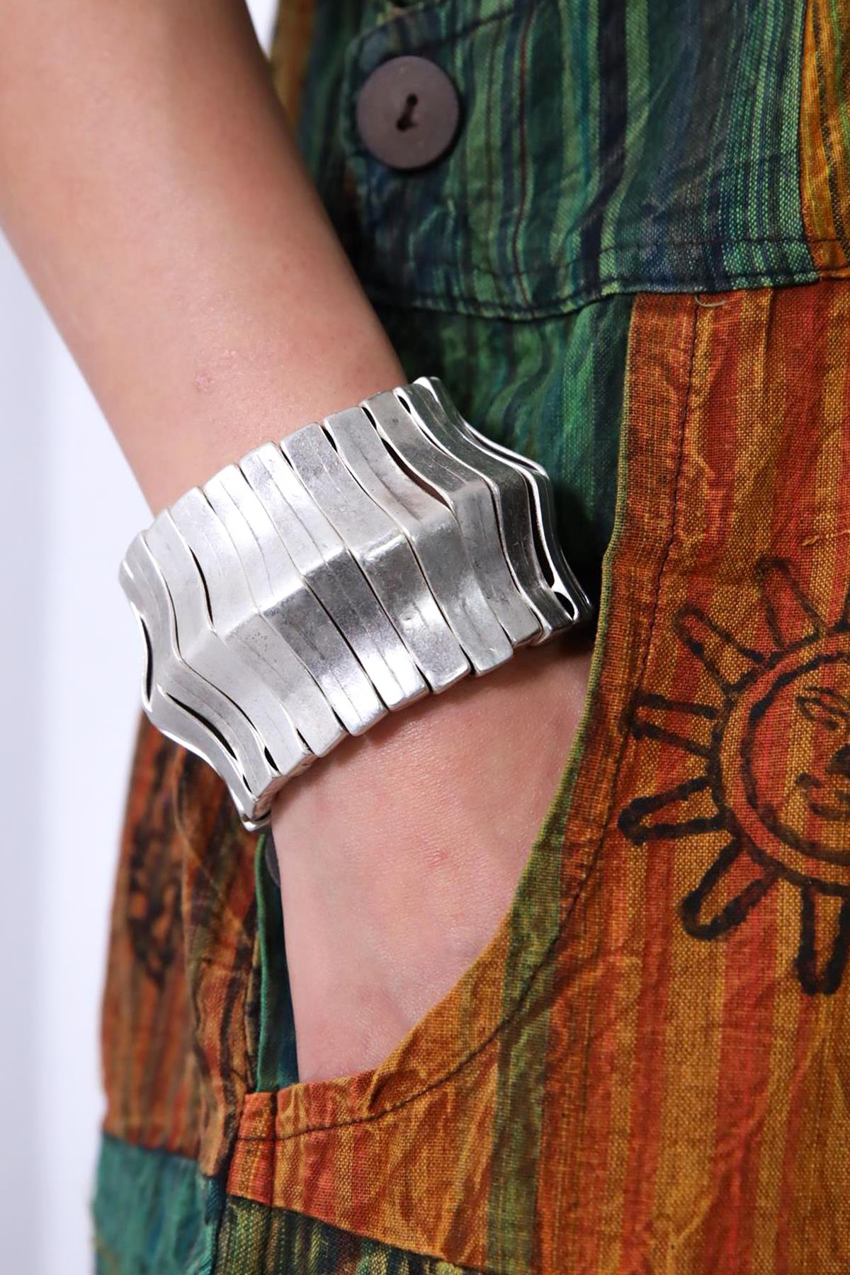 Tasarım El Yapımı Gümüş Kaplama Bileklik - Şaman Butik Tasarım El Yapımı Gümüş Kaplama Bileklik