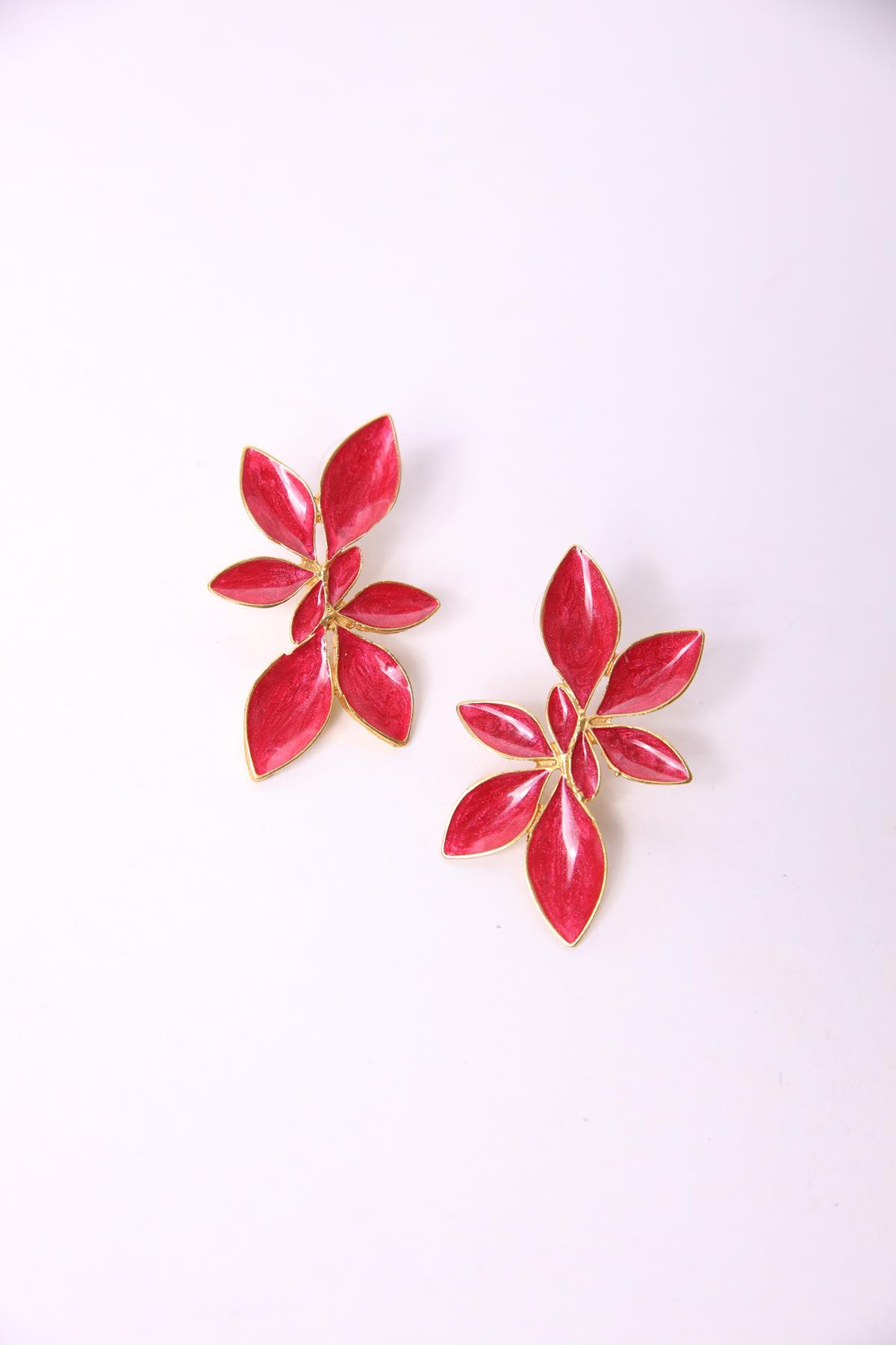 Enameled Flower Earrings