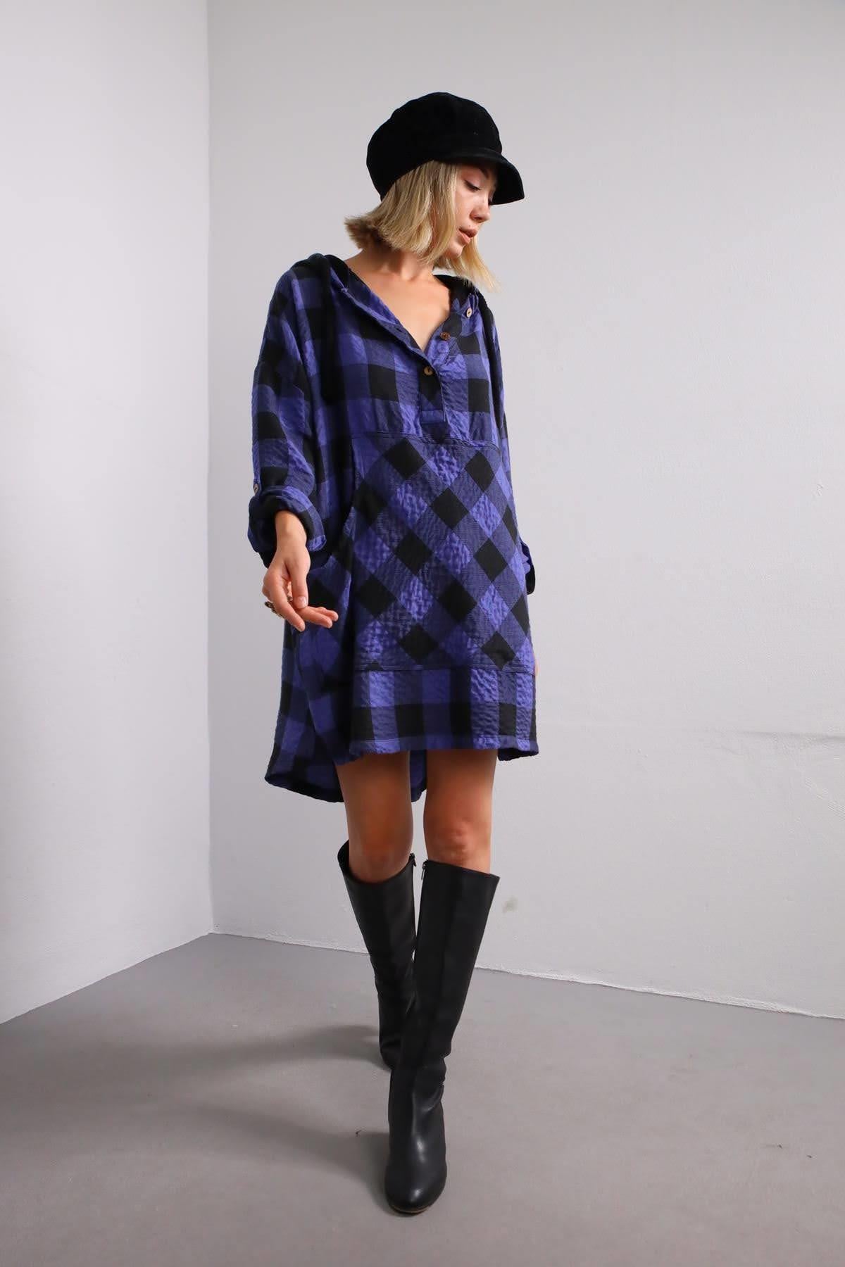 Purple Square Hoodie Tunic Purple Square Hoodie Tunic