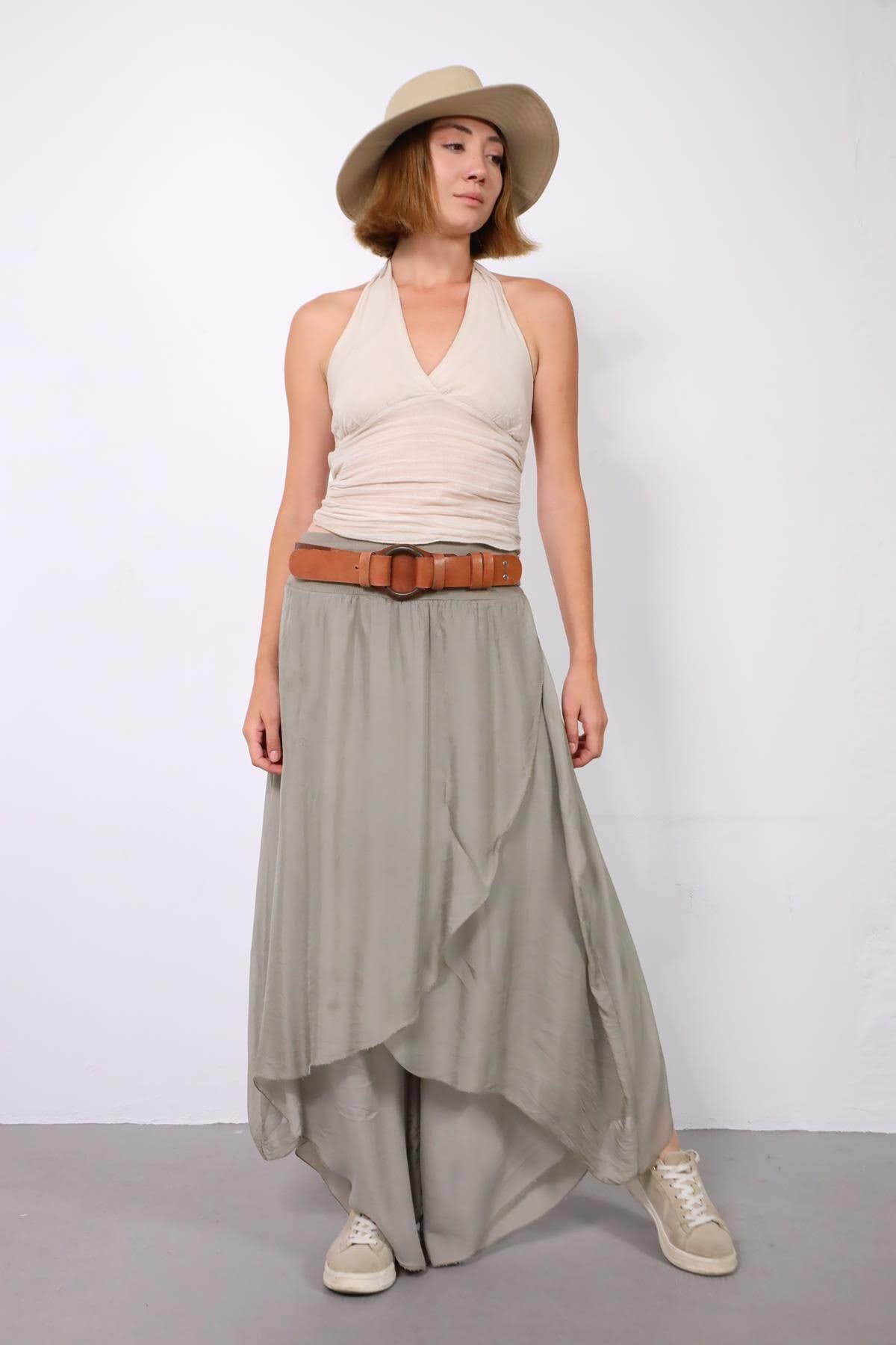  Vizon Rengi İpek Kelebek Şalvar