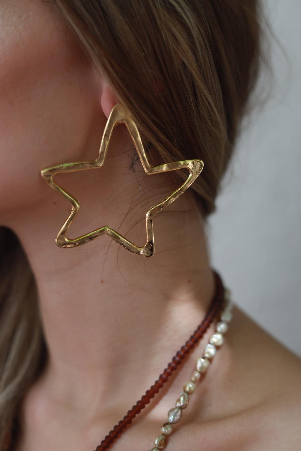 Star Gold Plated Earrings