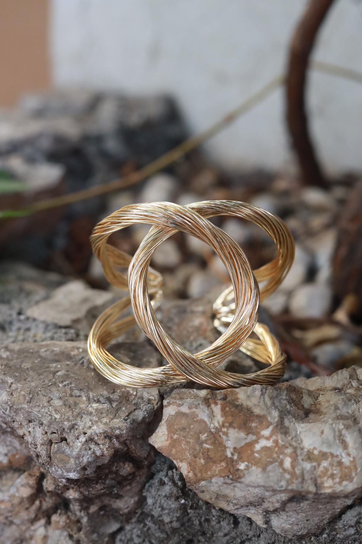 Bronz Altın Kaplama Kelepçe Bileklik