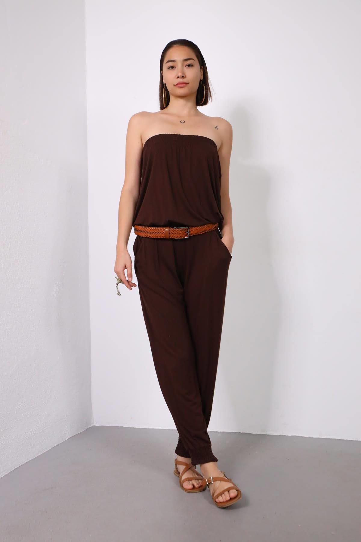  Kahverengi Straplez Tulum