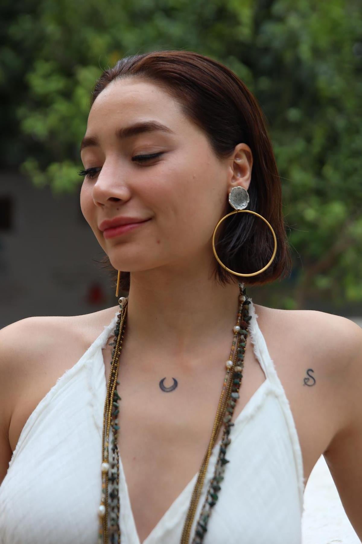  Altın Kaplama Sallantılı Halka Küpe