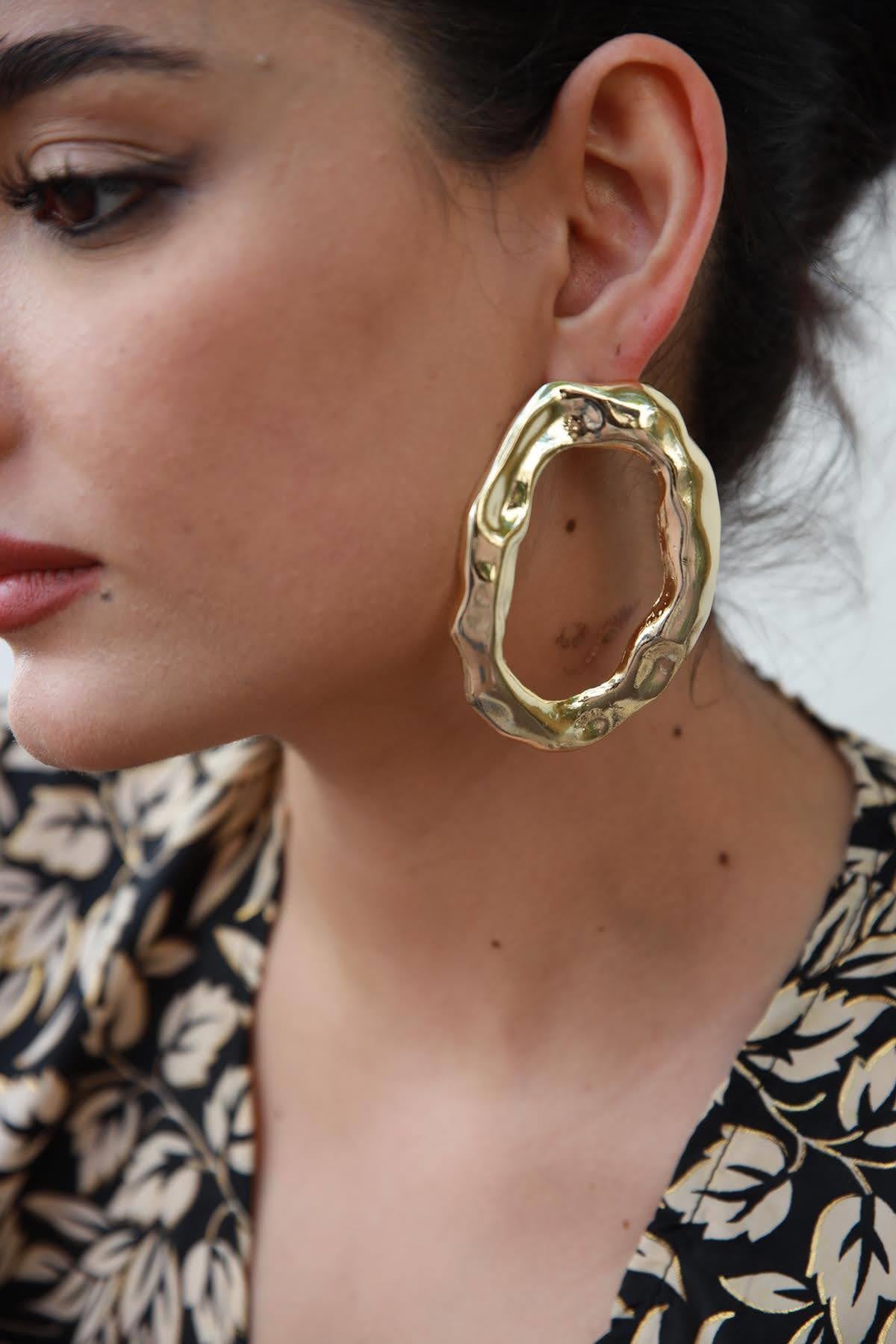 Altın Kaplama Spiral Küpe