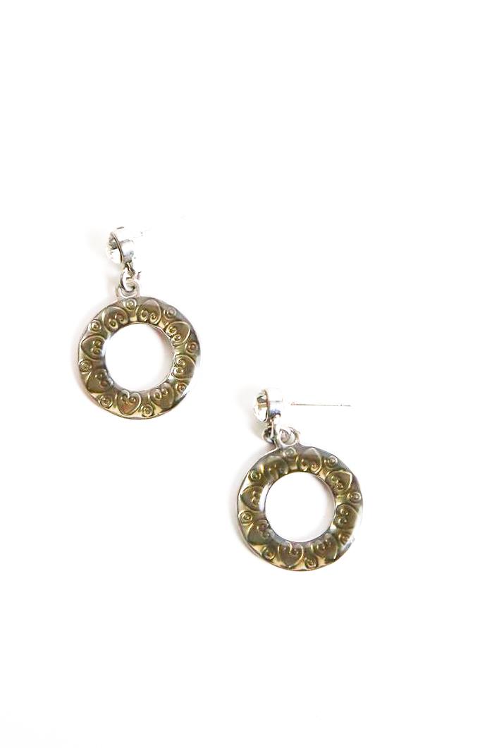 Kristal Detaylı Halka Küpe - Şaman Butik Kristal Detaylı Halka Küpe