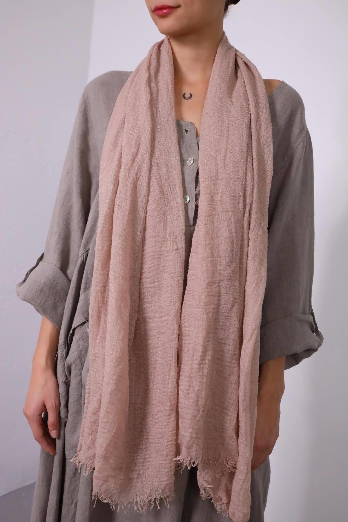 Vizon Rengi Pamuk Şal - Şaman Butik Vizon Rengi Pamuk Şal