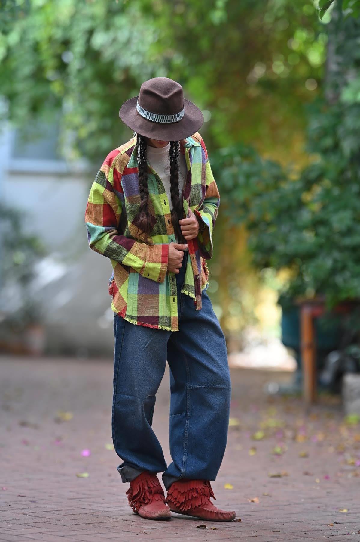 Fıstık Yeşili Ekose Cepli Oduncu Gömlek