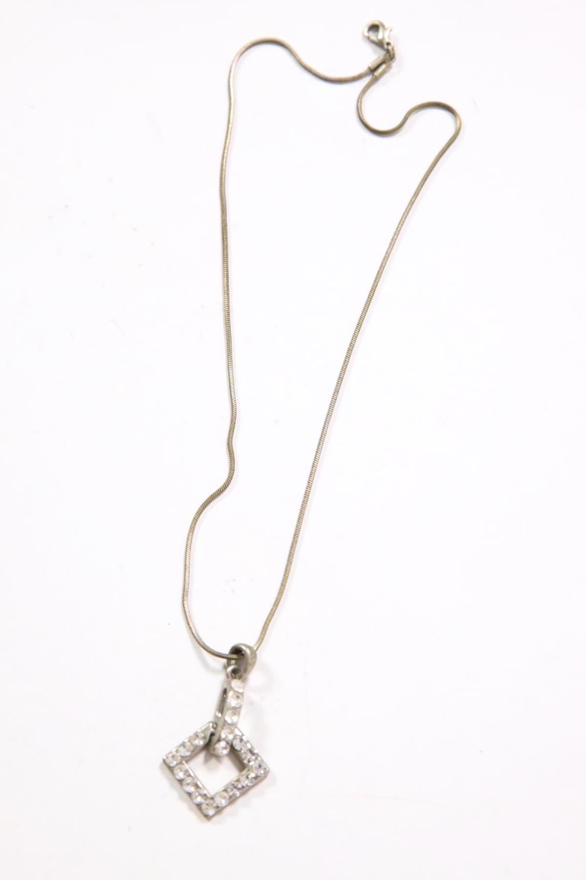 Dörtgen Detaylı Kristal Kolye - Şaman Butik Dörtgen Detaylı Kristal Kolye