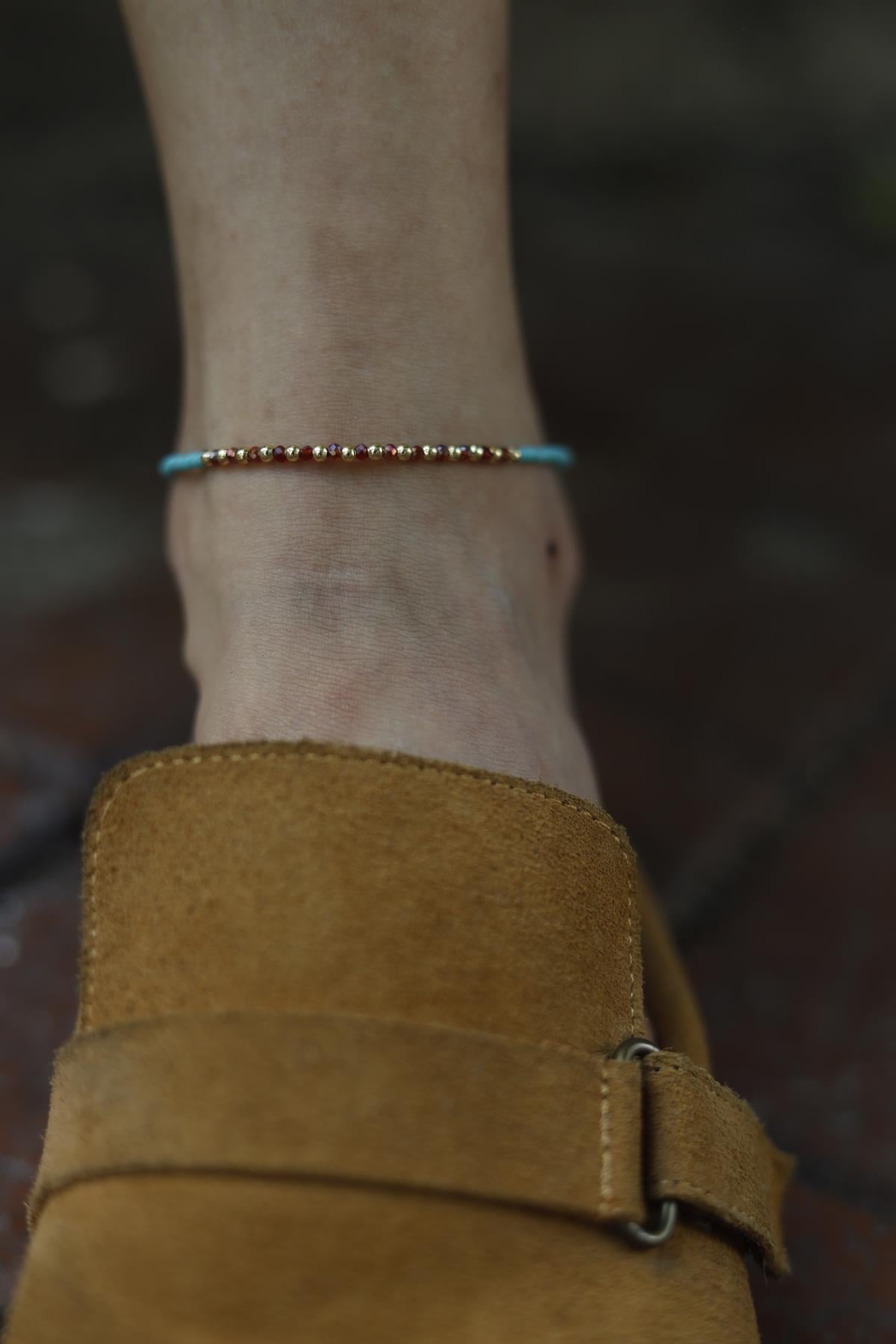 Turkuaz Taşlı Halhal