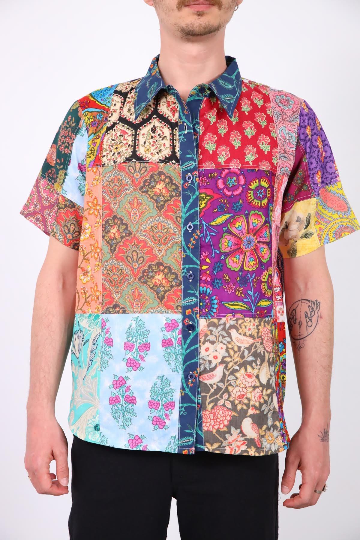 Patchwork Yakalı Gömlek - Şaman Butik Patchwork Yakalı Gömlek