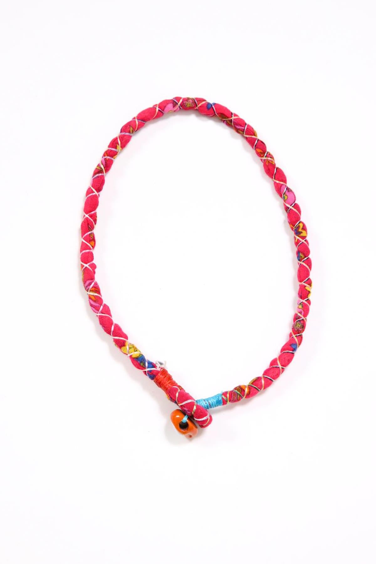 Gül Kurusu El Yapımı Kumaş Kolye - Şaman Butik Gül Kurusu El Yapımı Kumaş Kolye