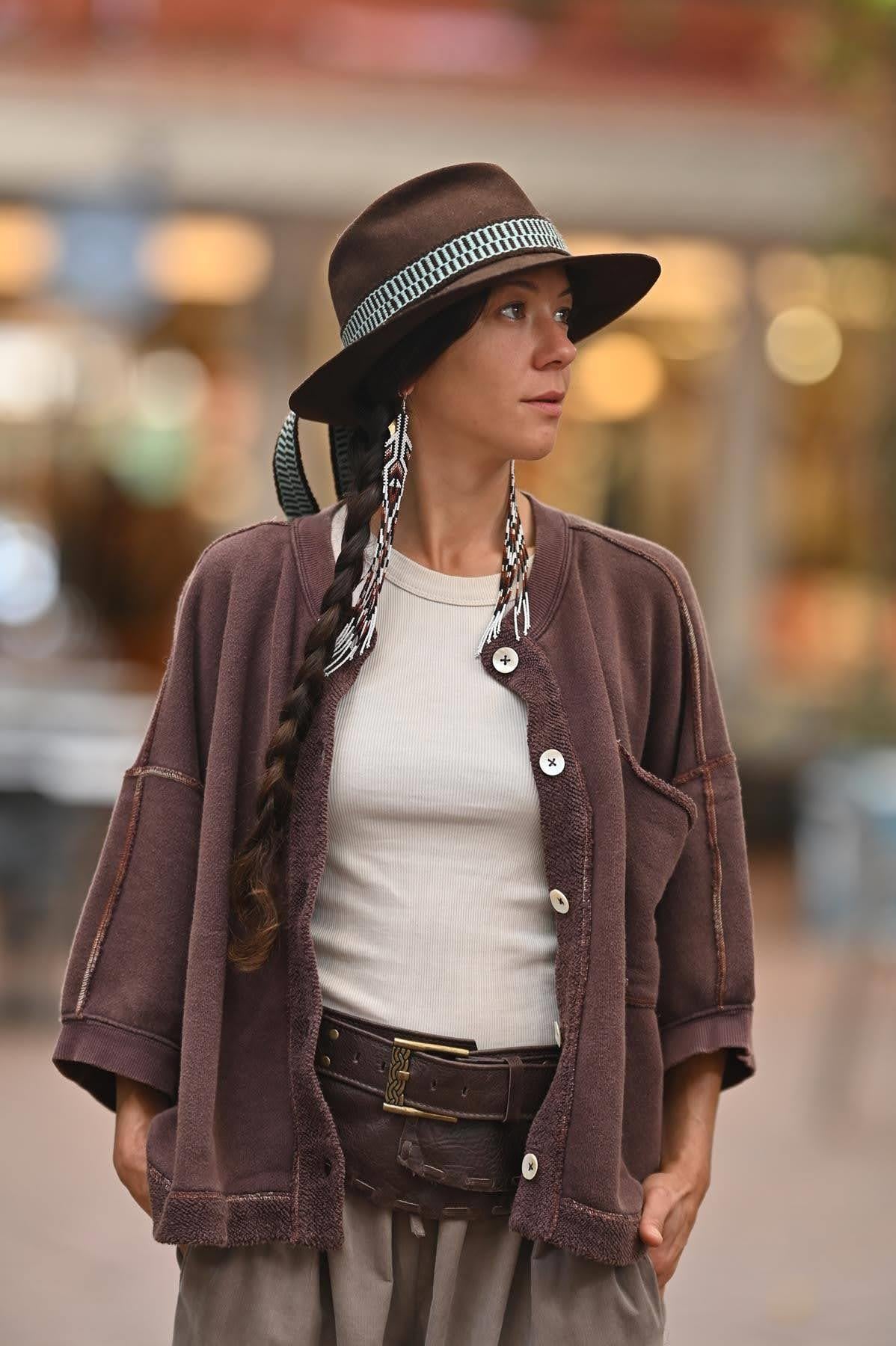 Kahverengi Yıkamalı Cepli Ceket