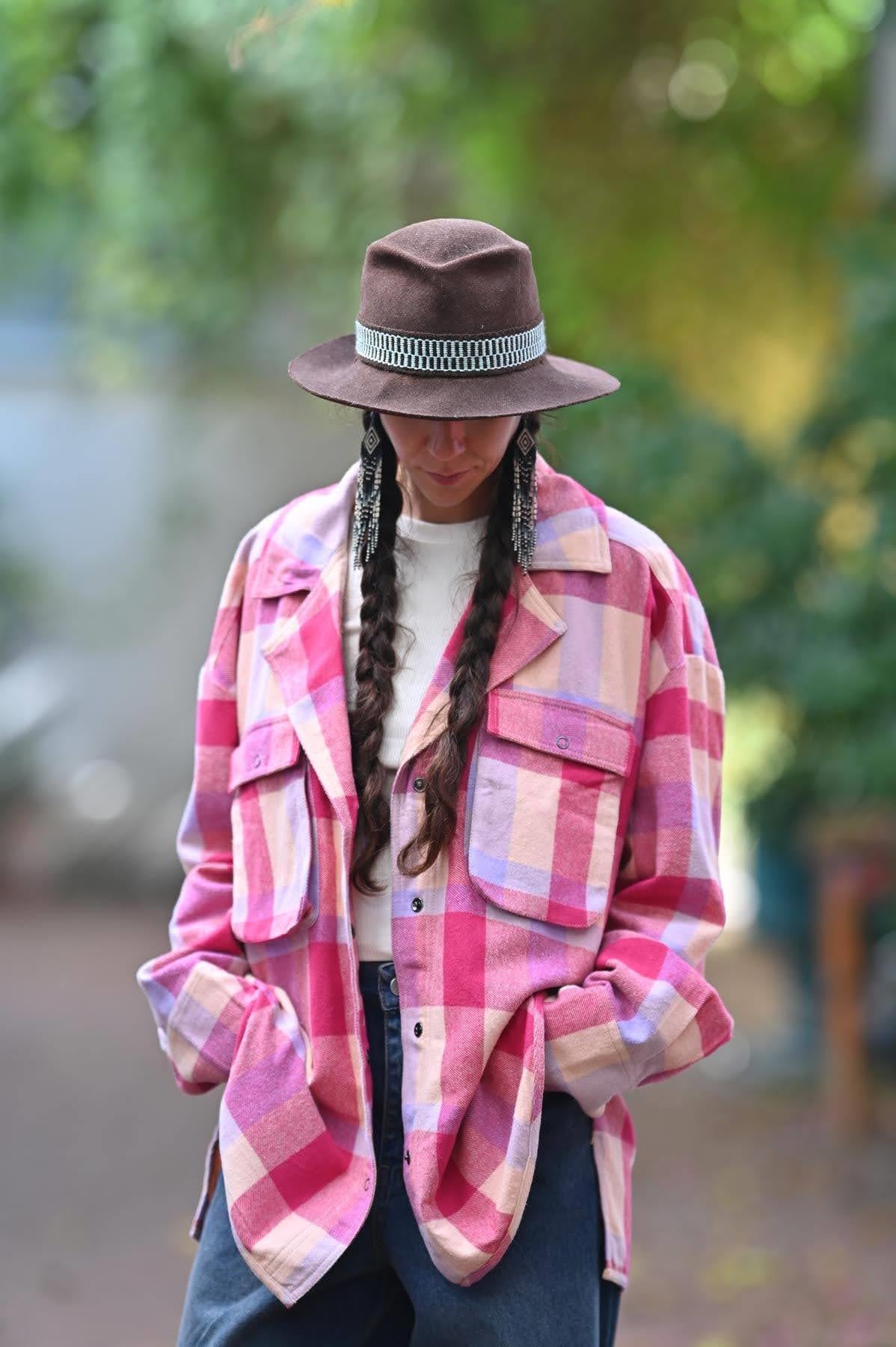 Pembe Cepleri Kapaklı Çıtçıtlı Oduncu Gömlek