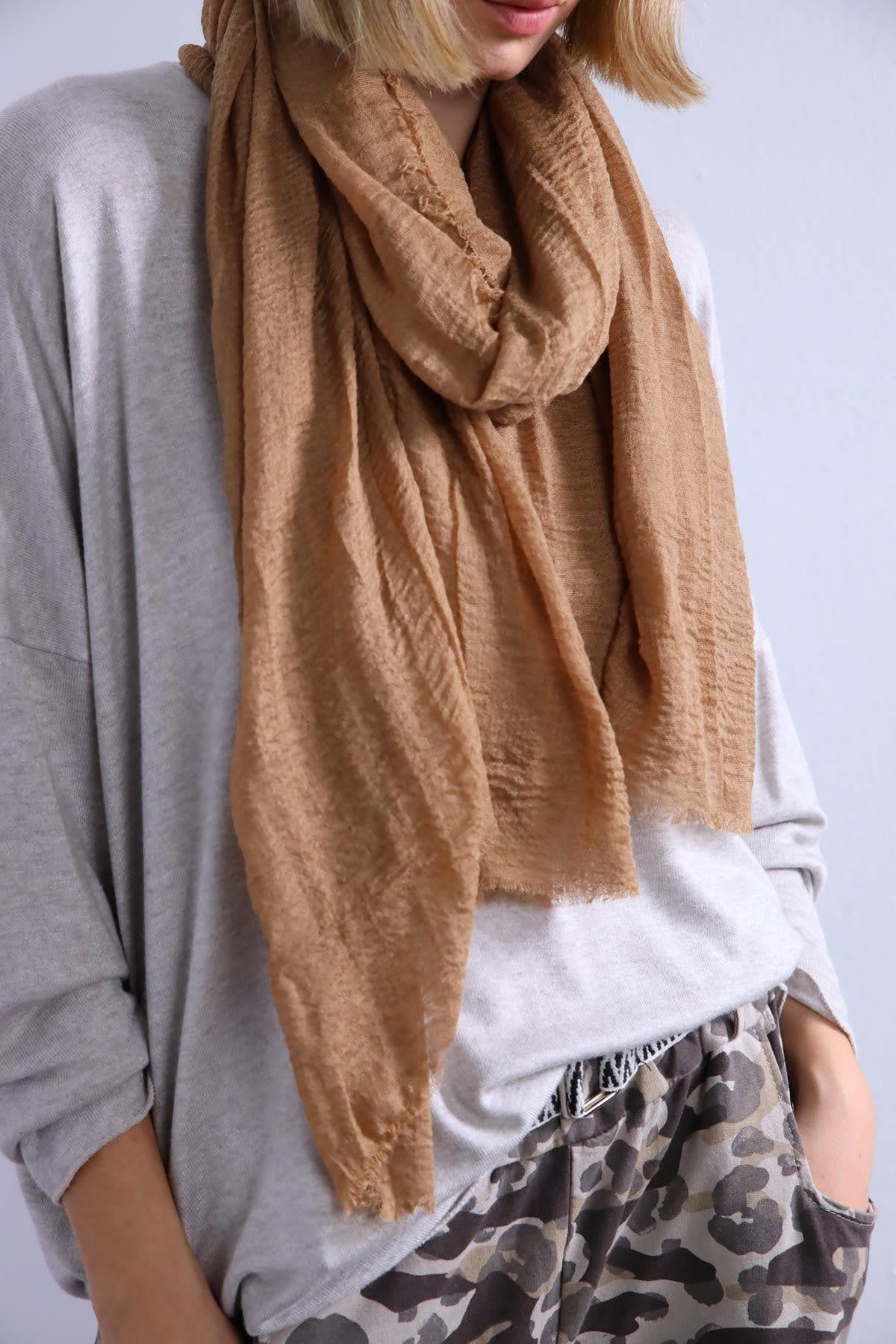  Camel Rengi Pamuk Şal