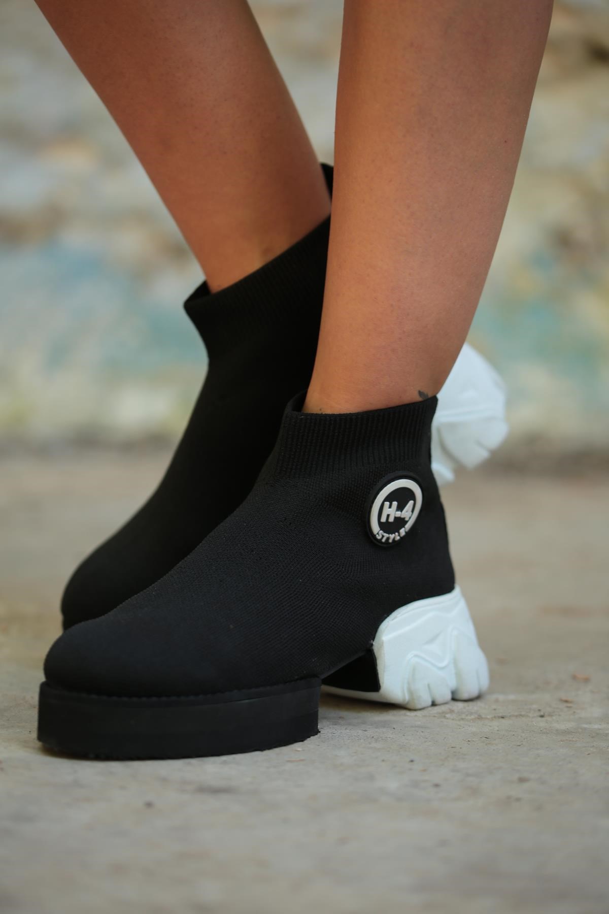 Siyah Yüksek Taban Çorap Ayakkabı - Şaman Butik - Bohem Giyim ve Aksesuar |  Kadın & Erkek