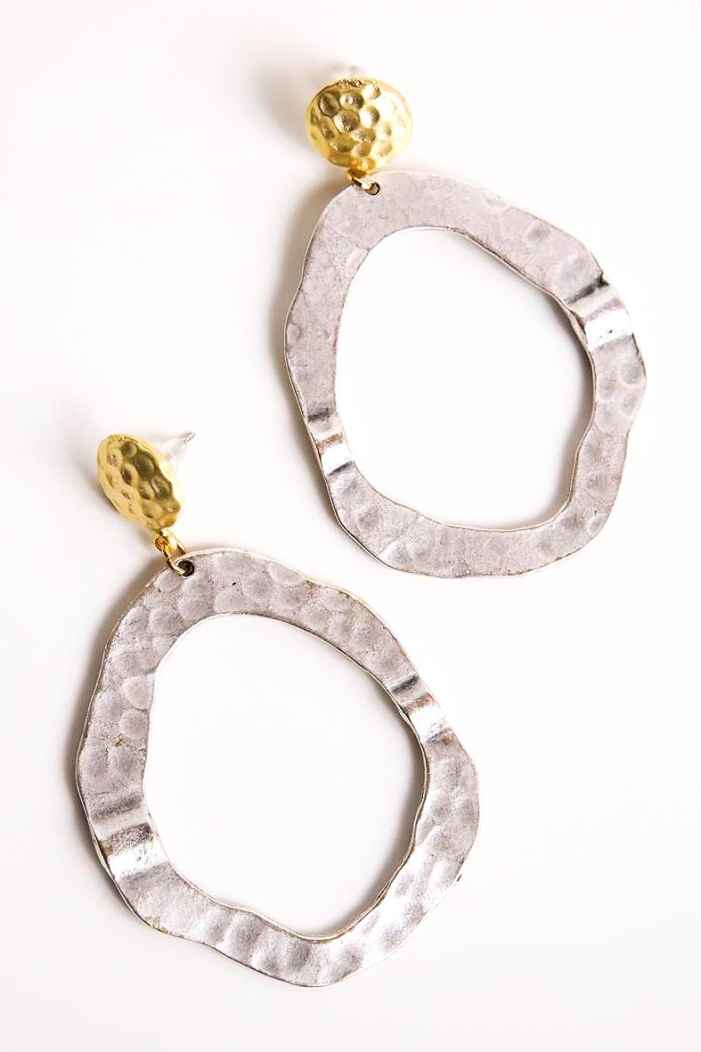 Gümüş Kaplama Dokulu Tasarım Küpe - Şaman Butik Gümüş Kaplama Dokulu Tasarım Küpe