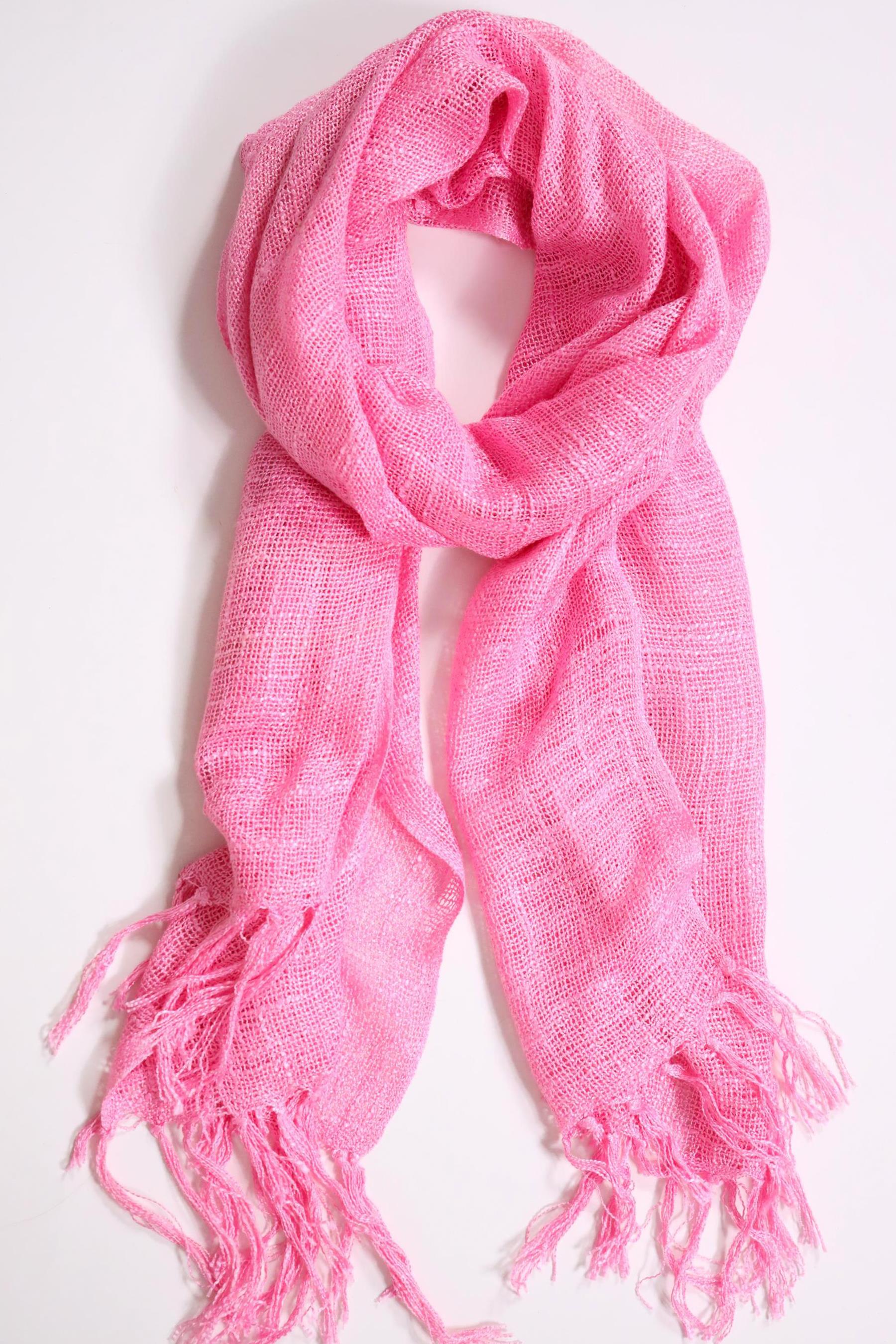 Pembe Ajurlu Şal - Şaman Butik Pembe Ajurlu Şal