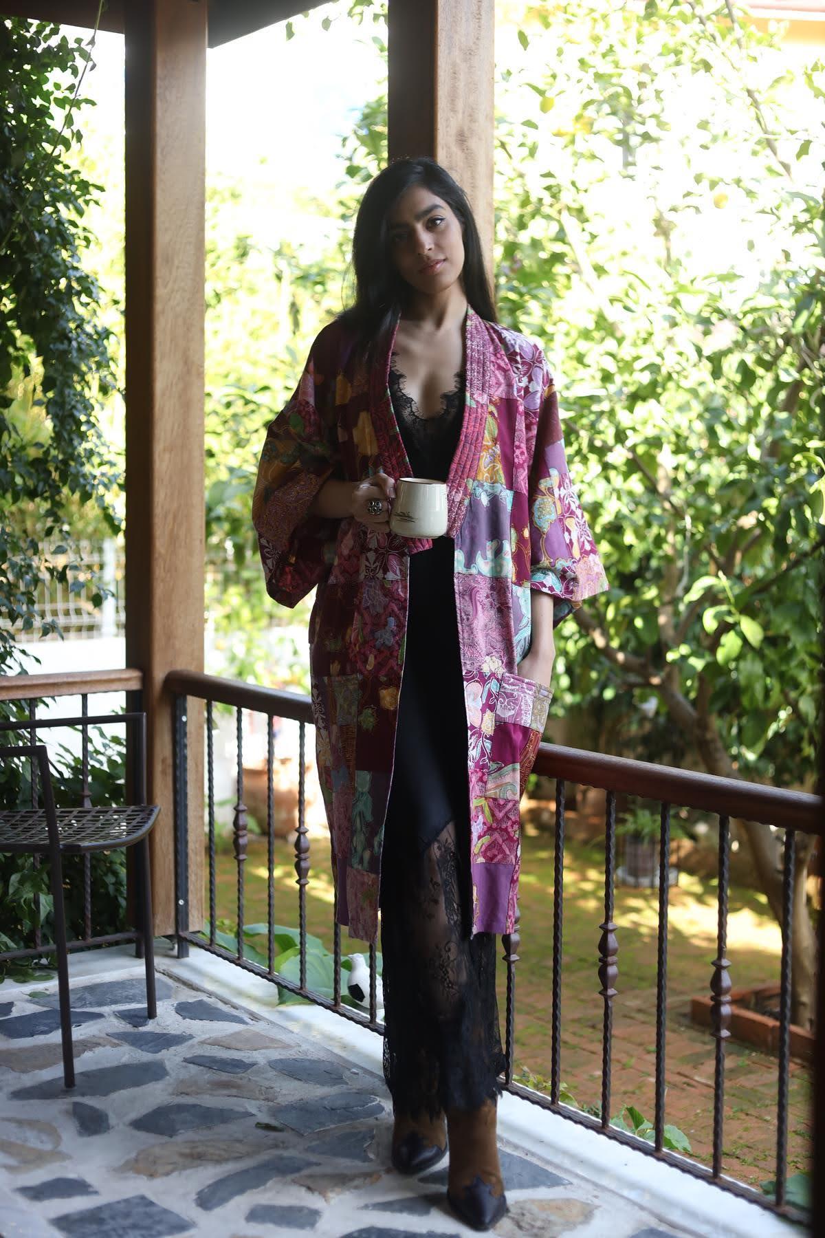 Mor Tasarım Patchwork Kaftan