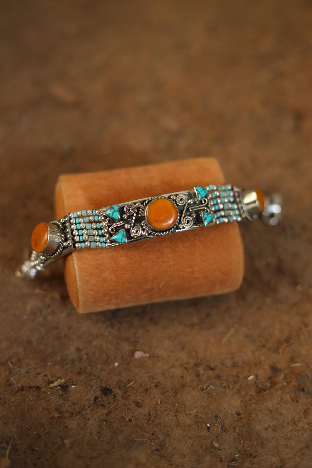 Turkuaz Alpaka Bileklik