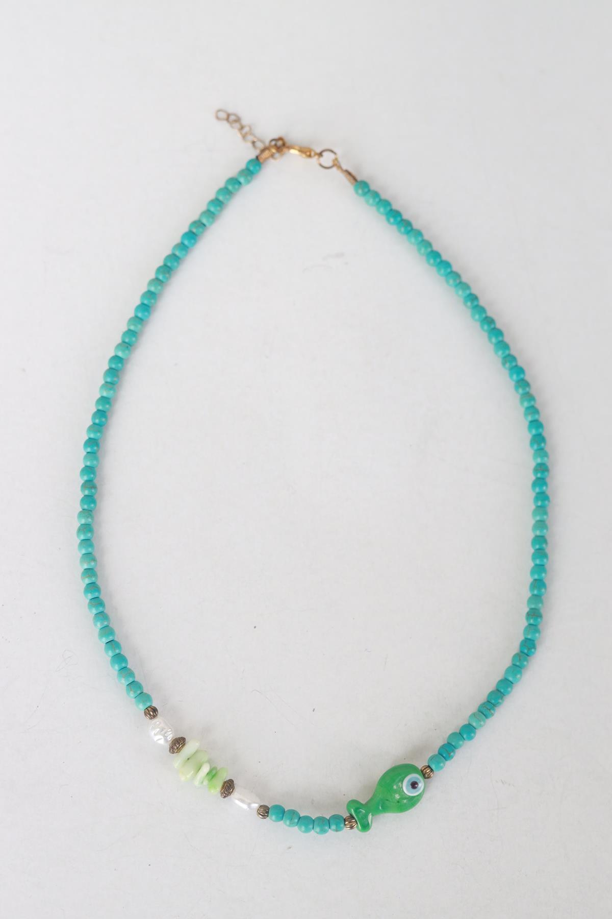 Turkuaz Balık Detaylı Kolye