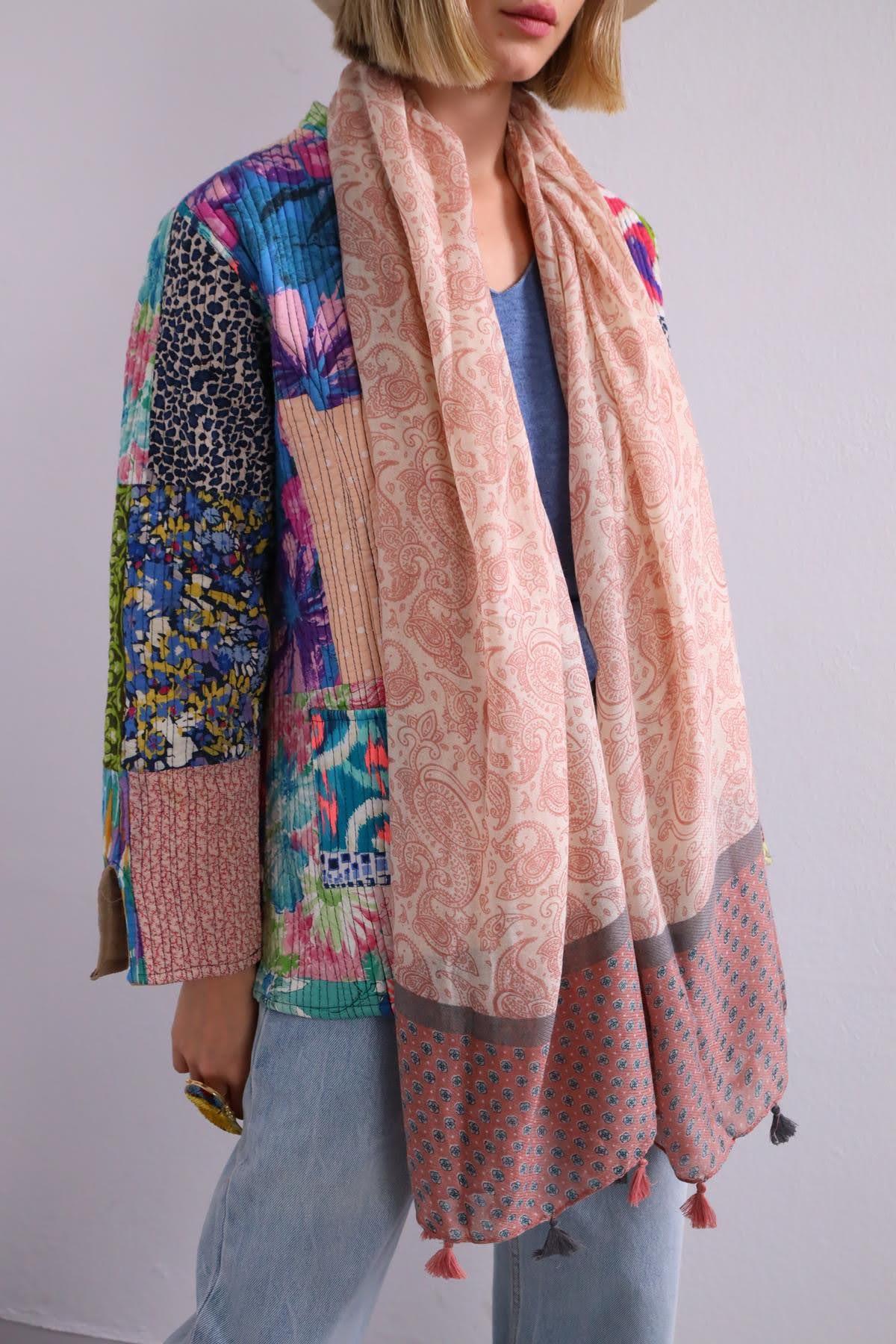 Gül Kurusu Otantik Püsküllü Şal - Şaman Butik Gül Kurusu Otantik Püsküllü Şal