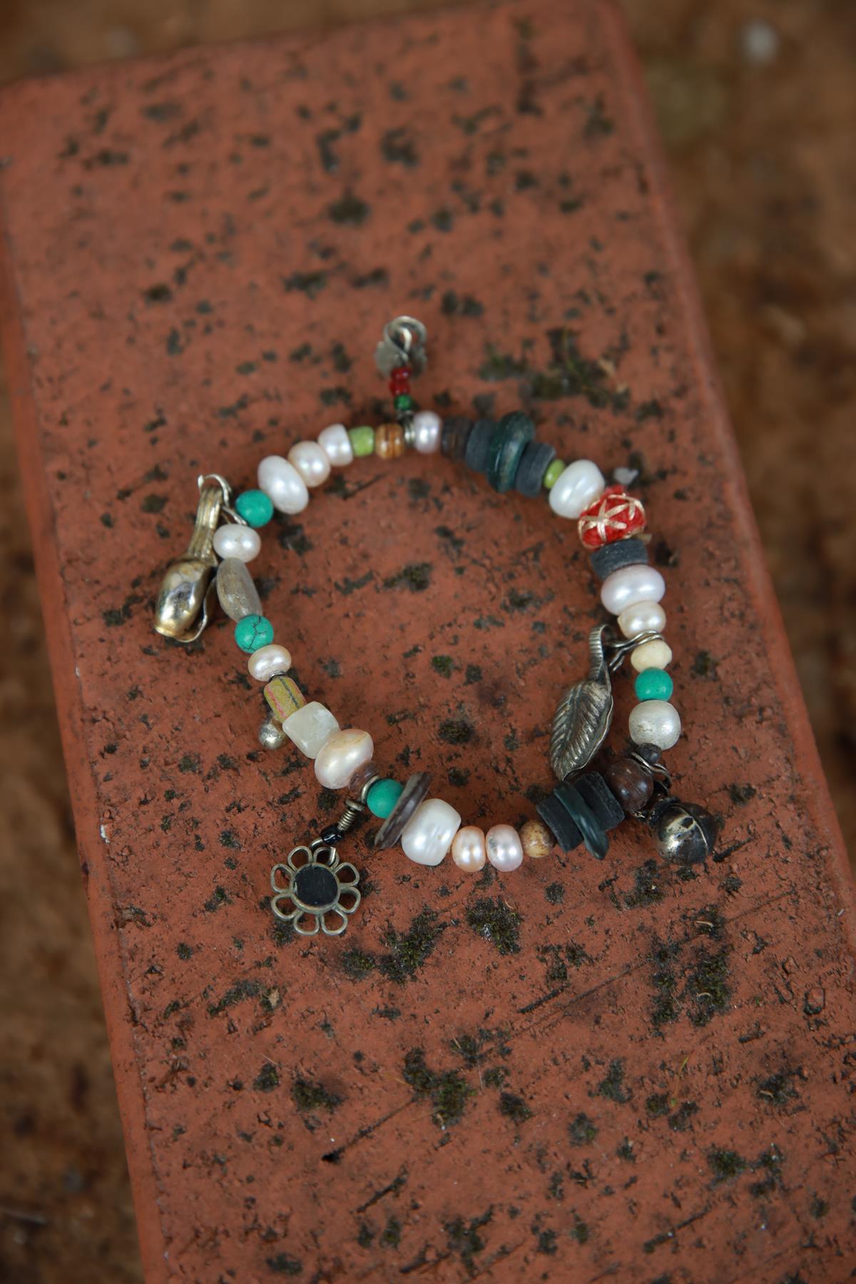 Akik Detaylı İnci Bileklik