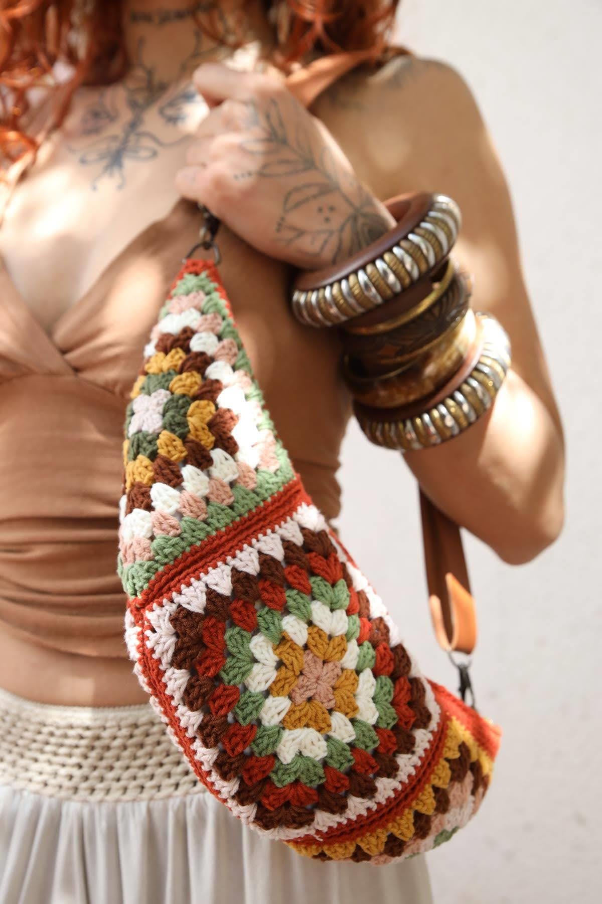 Brick Color Knitted Fanny Pack